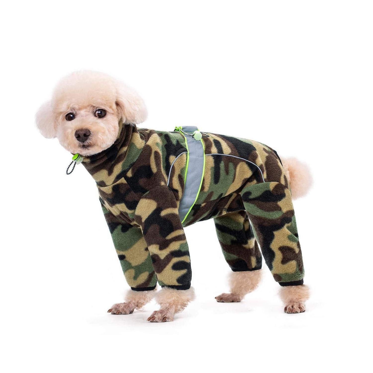 LuxusKollektion Hundeoverall Warmer Hunde Overall Fleece XL Grün Camouflage