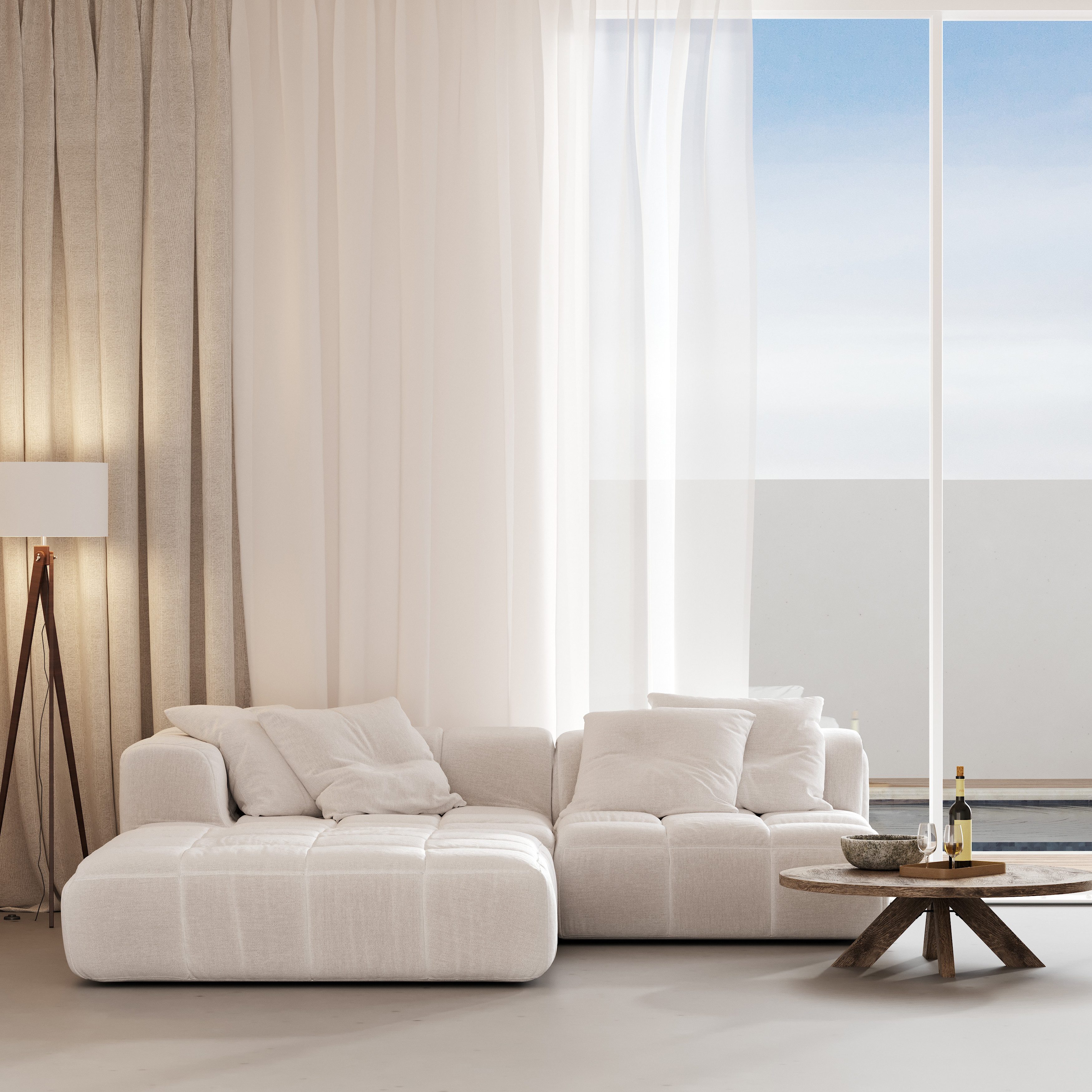 novumfix Gardine klassische Wirkgardine, weiß, Bleiband, halbtransparent 140x250cm(BxH), bügelfrei – Bild 4 von 5