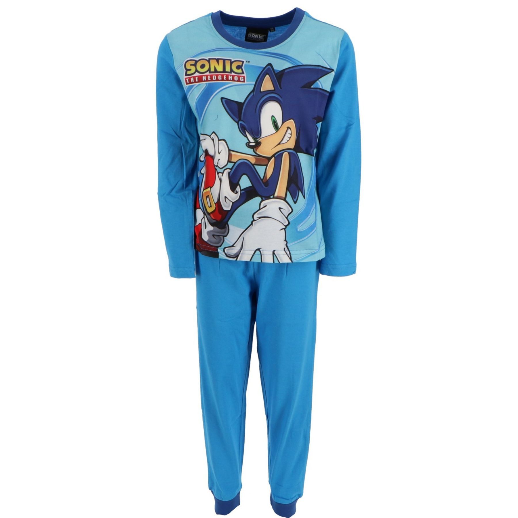 Sonic The Hedgehog Schlafanzug Sonic Baumwoll-Pyjama Bequemer Schlafanzug und Nachtwäsche für Kinder