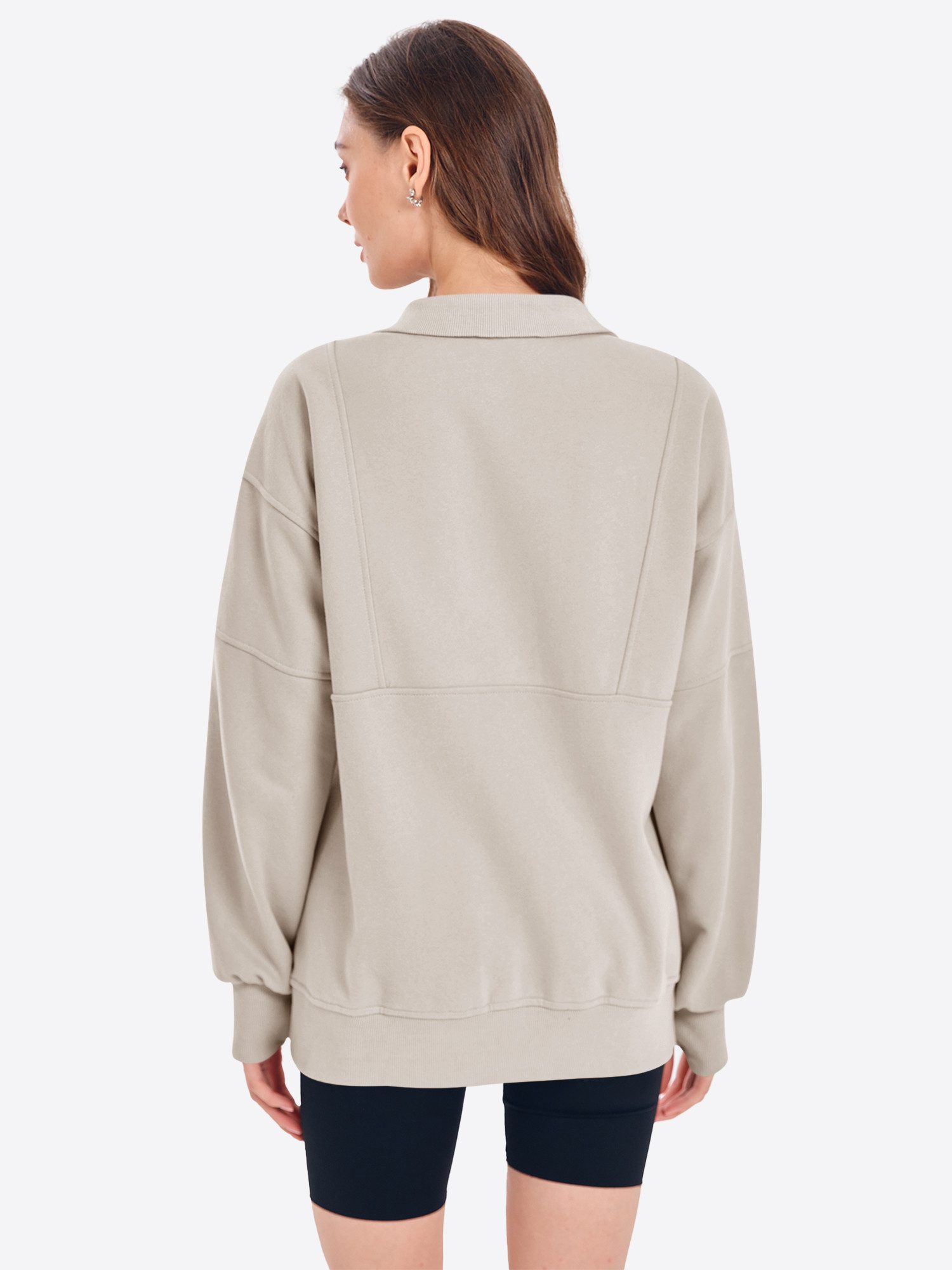 Imily Bela Sweatshirt Damen Oversize-Pullover mit halbem Reißverschluss (Pa günstig online kaufen