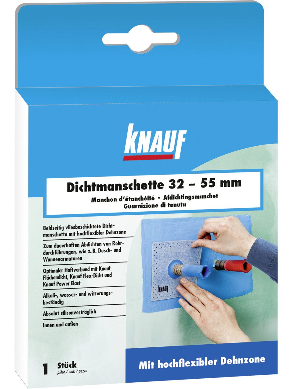KNAUF Dichtmanschette Knauf Dichtmanschette blau, 15 x 15 cm