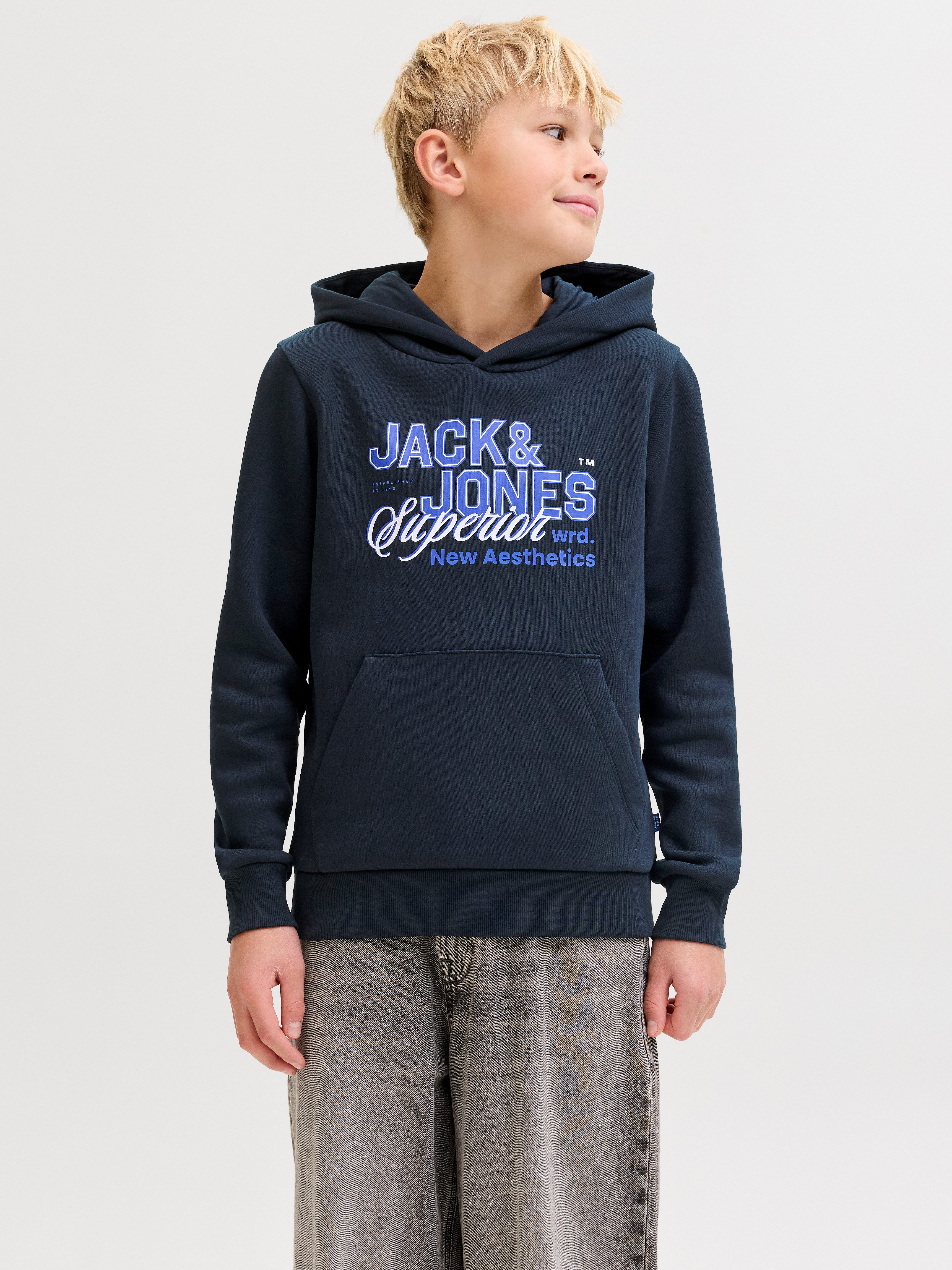 Kapuzensweatshirt JJELOGO SWEAT HOOD 2 COL AW25 NOOS JNR