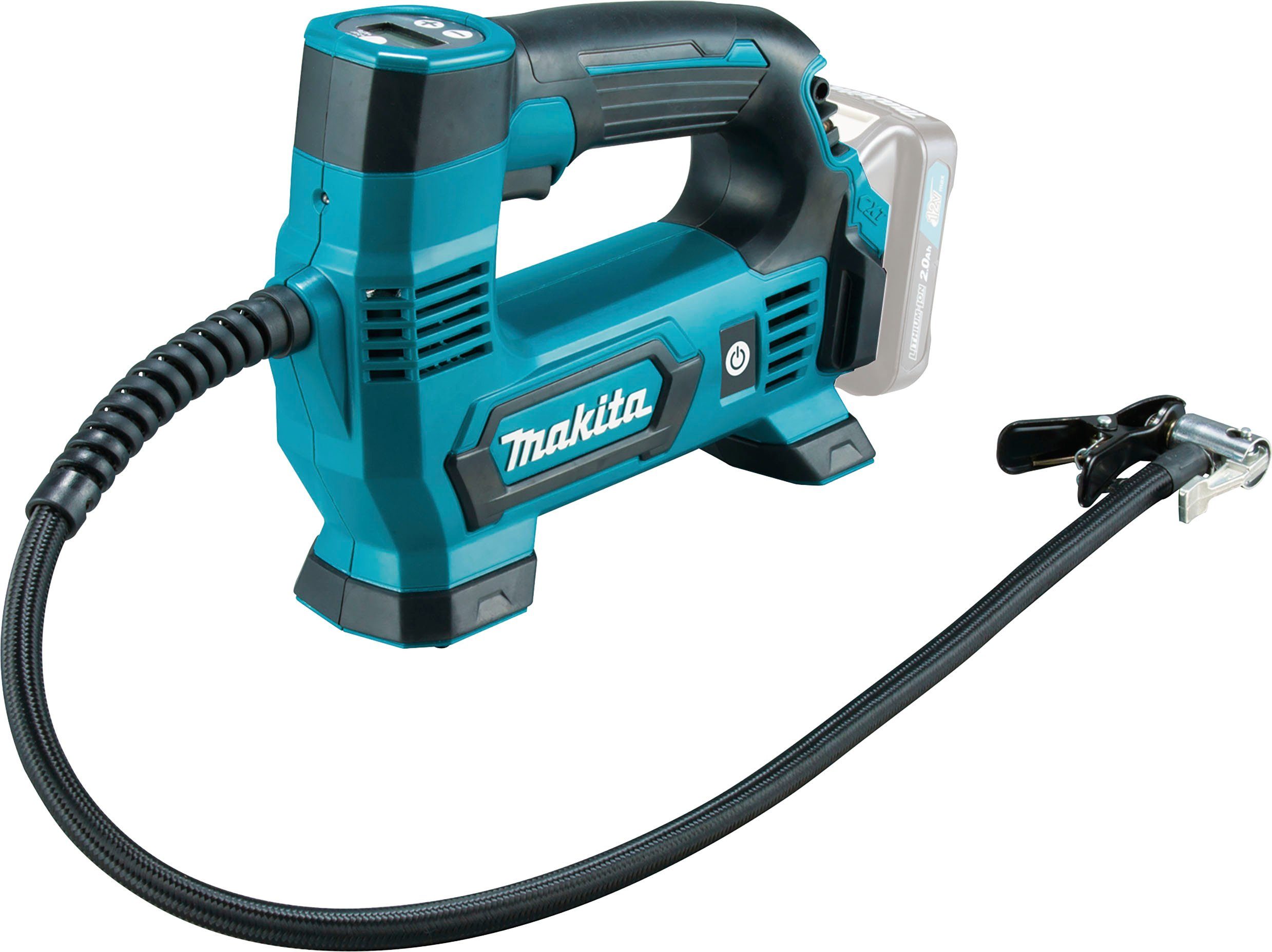 Makita Akku-Handkompressor MP100DZ, max. 8,3 bar, zum schnellen und einfachen Befüllen von Reifen, Bällen uvm.