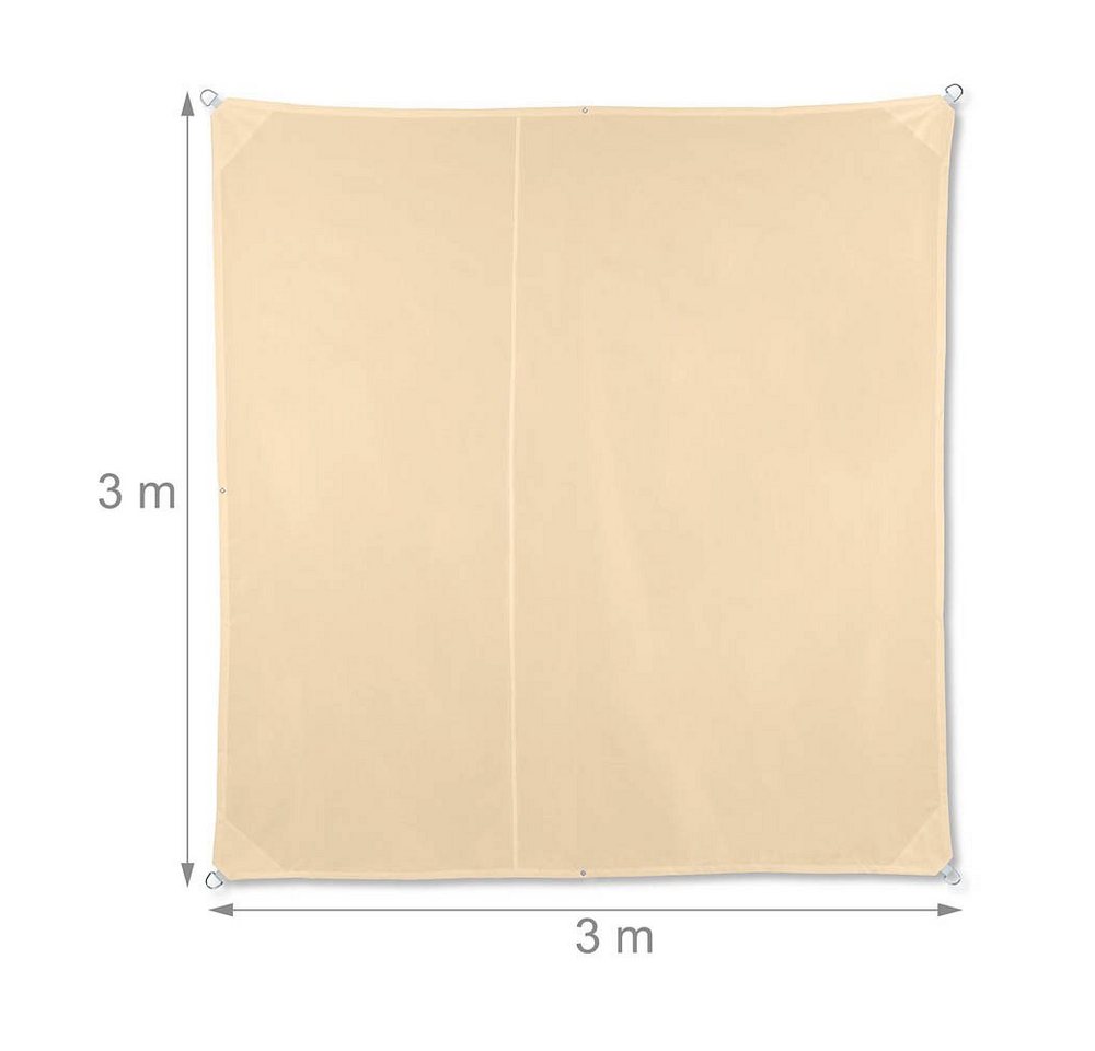 Thumbnail - relaxdays Sonnensegel relaxdays 10035843 Sonnensegel quadratisch 3x3m - beige