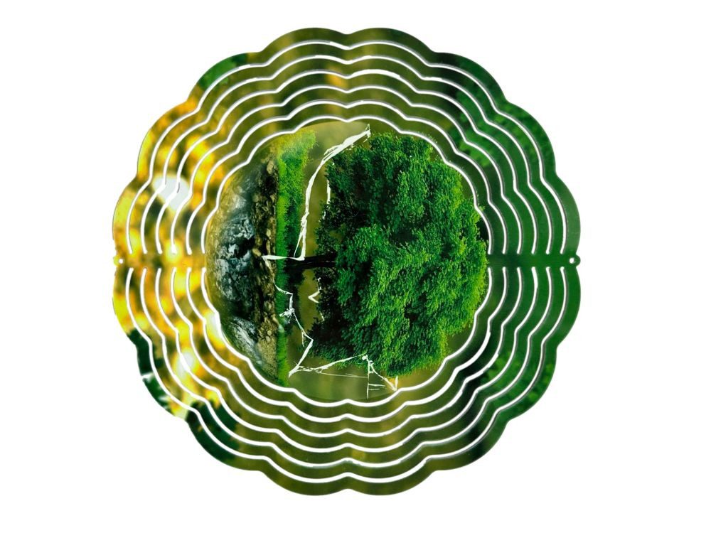 Ladreas Windspiel Edelstahl 3D Windspiel Windspinner 20cm Bonsai WI17
