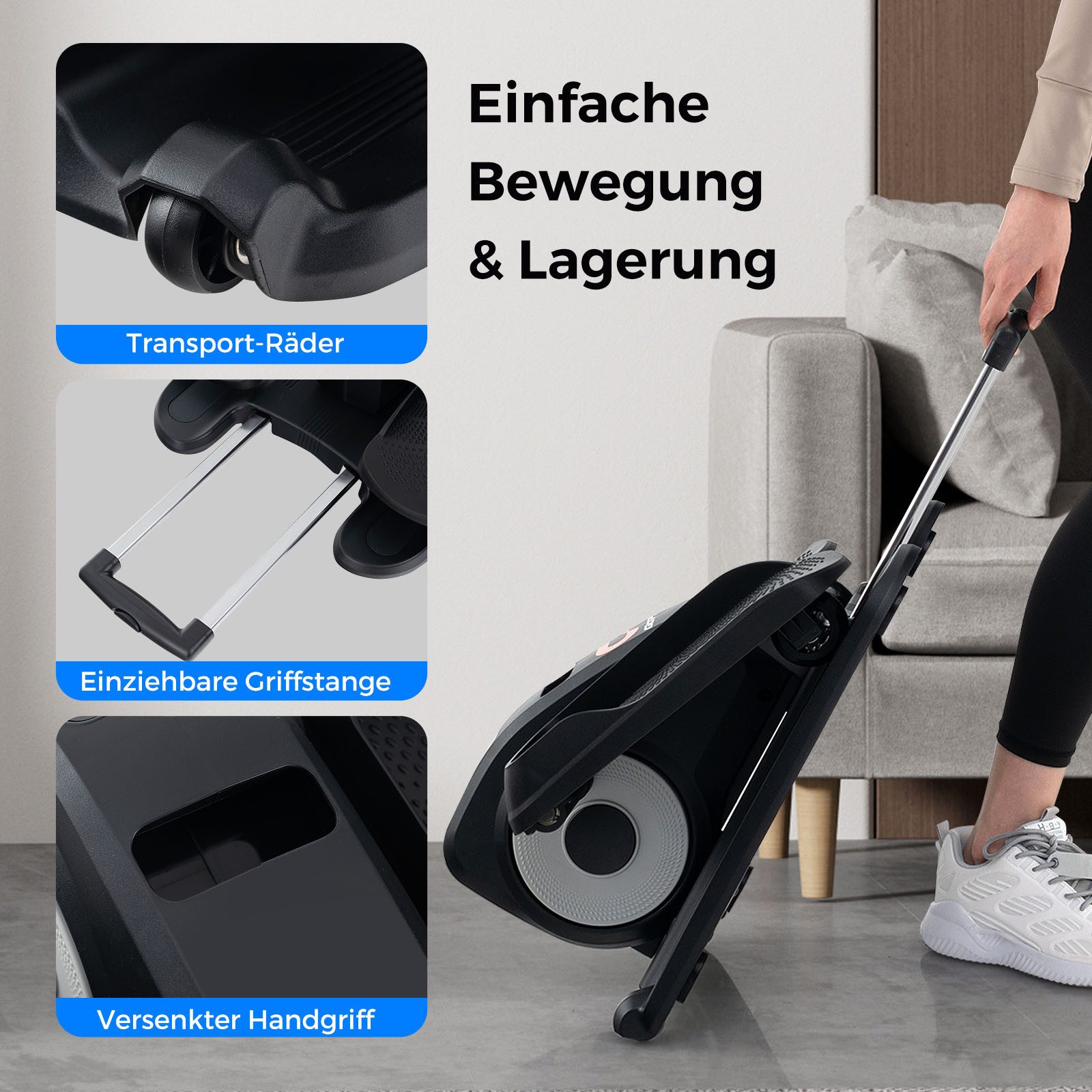 COSTWAY Mini Ellipsentrainer Für Unter Den Schreibtisch – Mit LED-Display, Fernbedienung, Leise, Tragbar, Für Erwachsene & Senioren COSTWAY Mini Ellipsentrainer Für Unter Den Schreibtisch – Mit LED-Display, Fernbedienung, Leise, Tragbar, Für Erwachsene & Senioren