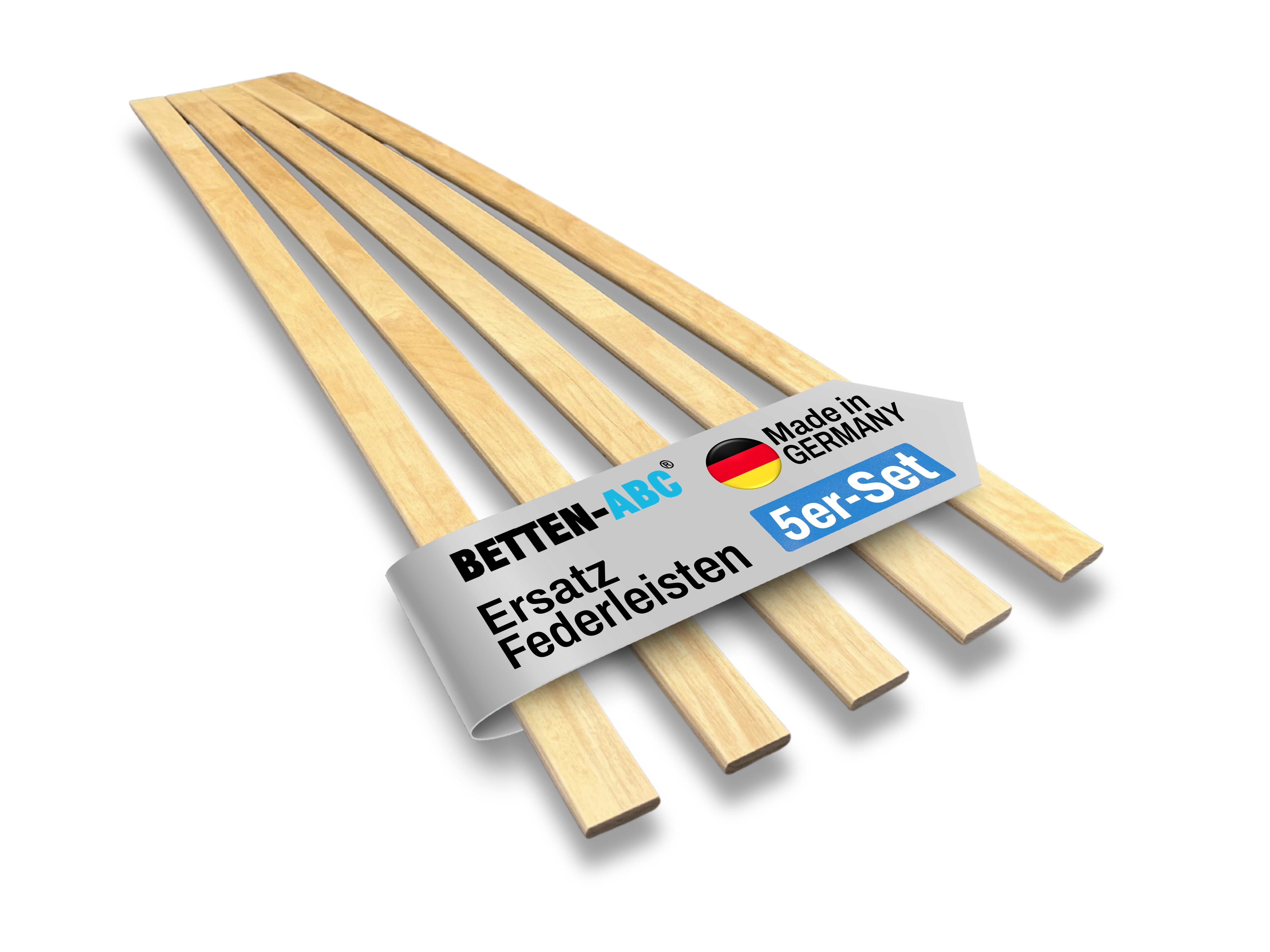 Lattenrost Ersatz Federholzleisten 5er Set passend für viele gängige Lattenroste, Betten-ABC, Langlebig und Stabile Ersatzleisten