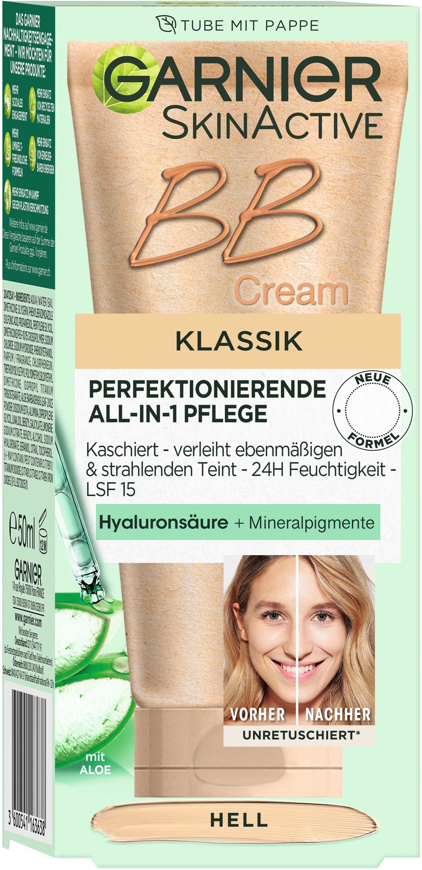 GARNIER BB-Creme SKIN ACTIVE BB CREAM MEDIUM, für ein ebenmäßiges Hautbild, feuchtigkeitsspendend