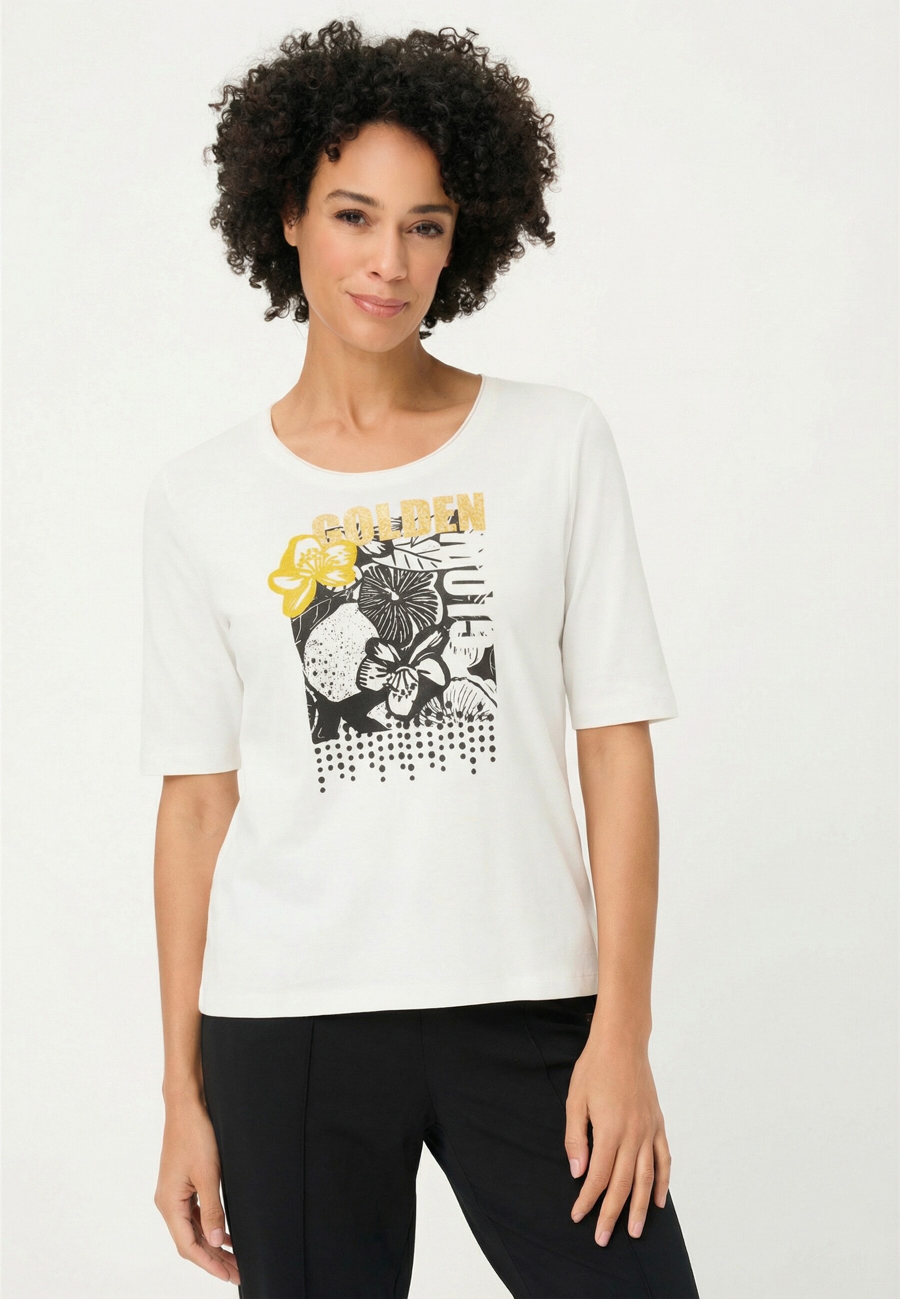 Olsen T-Shirt Shirt mit Placement-Print und 1/3-Ärmeln