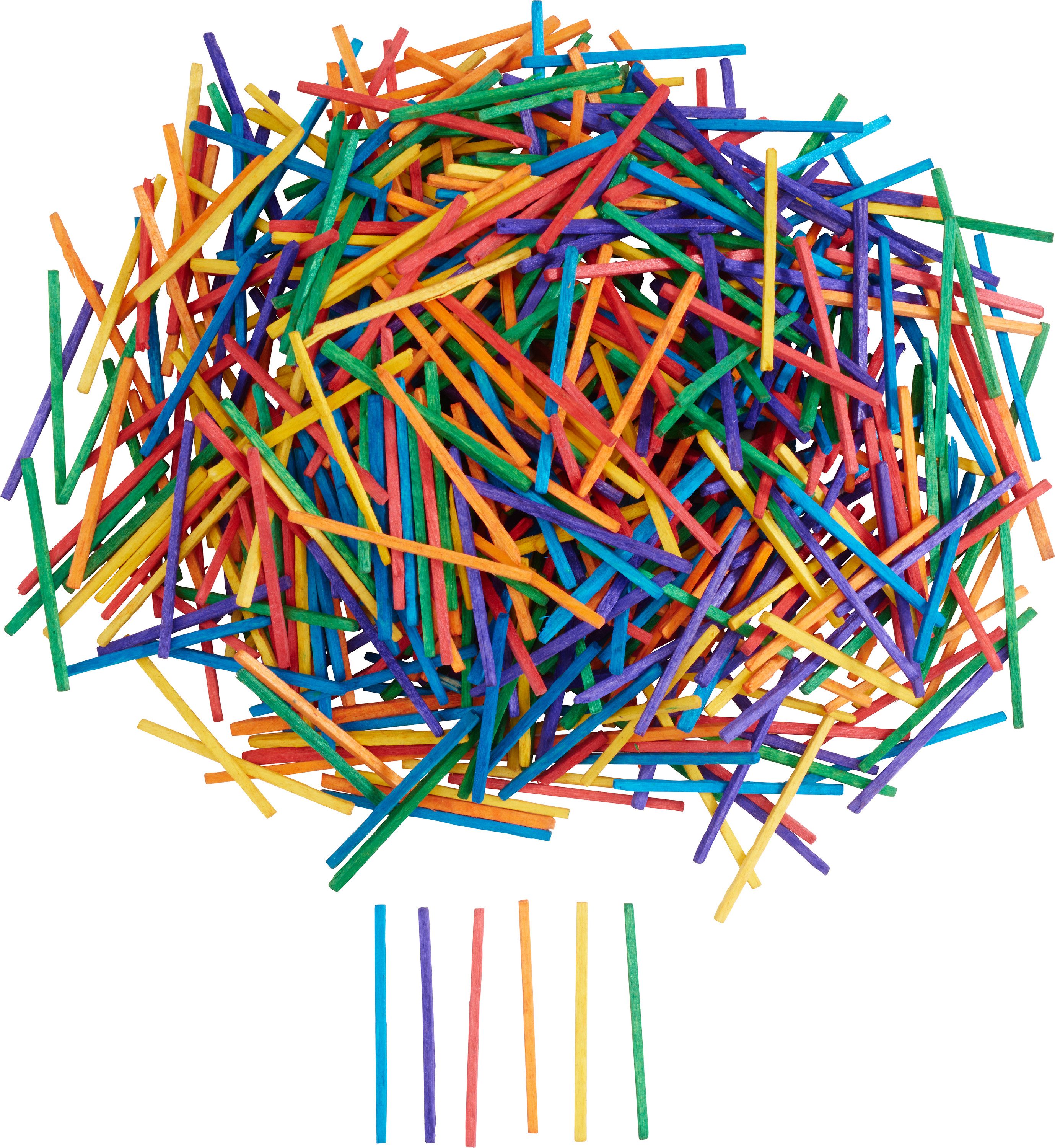 VBS XXL Dekoobjekt Bastelhölzer Bunt (500 St), 500 Stück, 5 x 0,2 cm