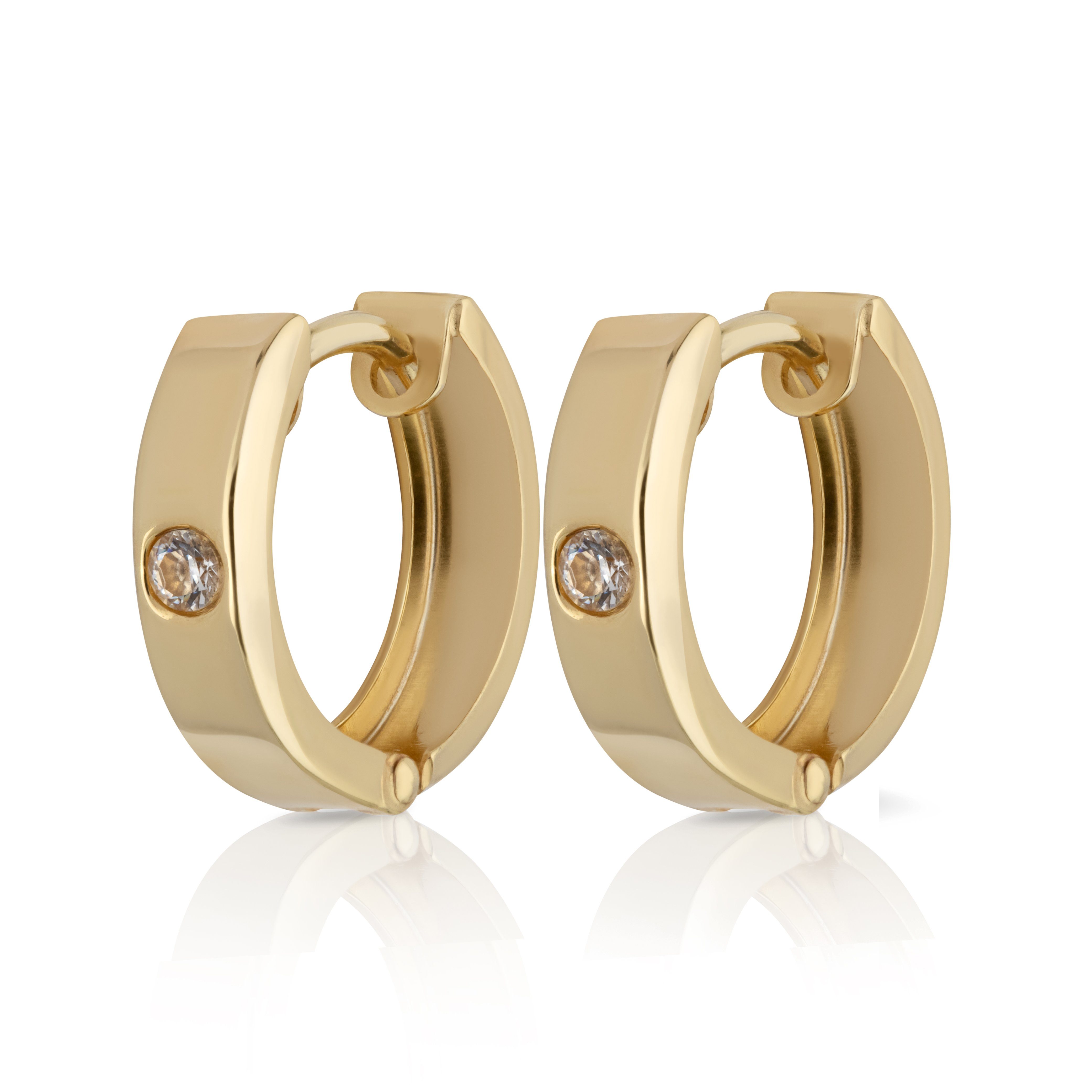 Klappcreolen Paar 375 Gelb Gold Klappcreolen Ohrringen 12,5 X 3