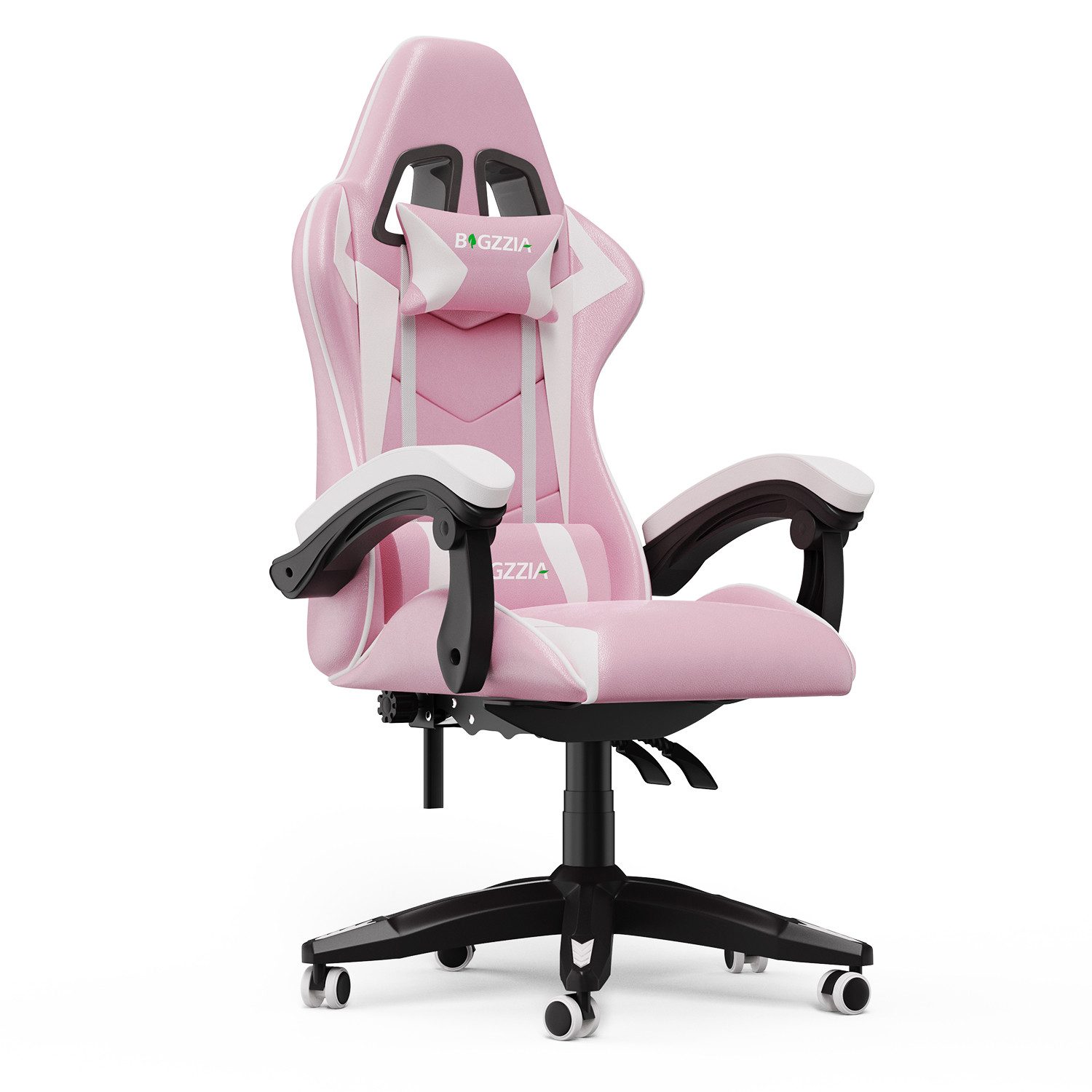 BIGZZIA Gaming-Stuhl Bürostuhl Ergonomisch mit Lendenkissen + Kopfstütze, Gaming Chair Höhenverstellbar, Computerstuhl Ergonomisch