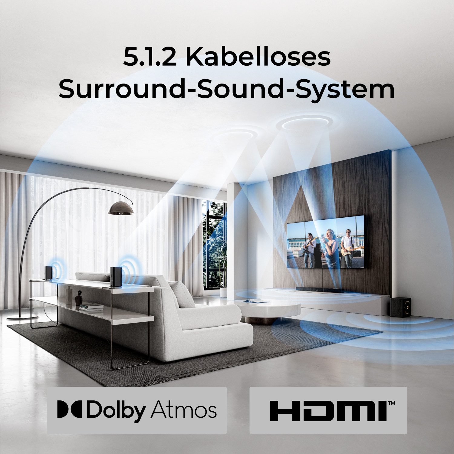 Ultimea Skywave Series 5.1.2 Soundbar (HDMI, 530 W, App-Steuerung, Dolby Atmos)