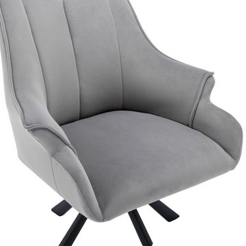 SIKAINI Bürostuhl (In der Küche, im Wohnzimmer oder im Büro - dieser Stuhl passt perfekt in verschiedene Umgebungen, 1 St), Metallbeine, Samtsitz, 360° drehbar, mit Armlehnen