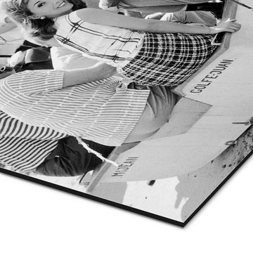 Posterlounge Alu-Dibond-Druck Bridgeman Images, Lino Ventura, Jean Paul Belmondo and Andrea Parisy, Cannes Film Festival, 1964, Wohnzimmer Fotografie