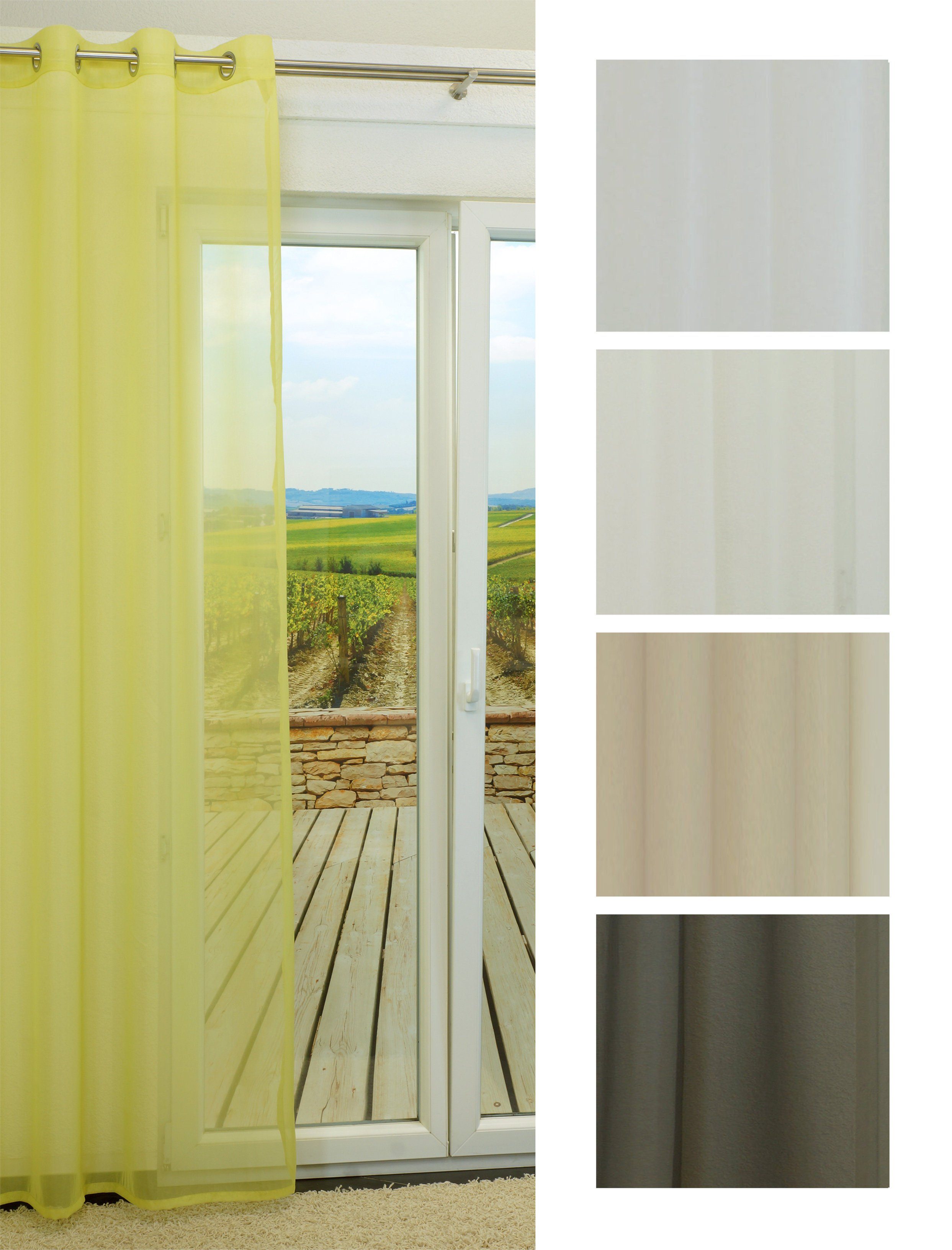 Vorhang Glimpse, LYSEL®, (1 St), transparent, HxB 245x135cm gelbgrün
