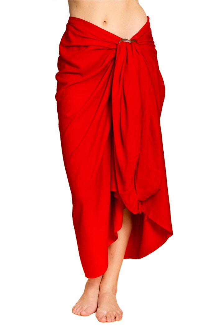 PANASIAM Sarong Pareo einfarbig in 2 Größen als Strandtuch Strandkleid Strandrock, Viskose, oder Bikini Cover-up Tuch für den Strand Schultertuch Schal Halstuch