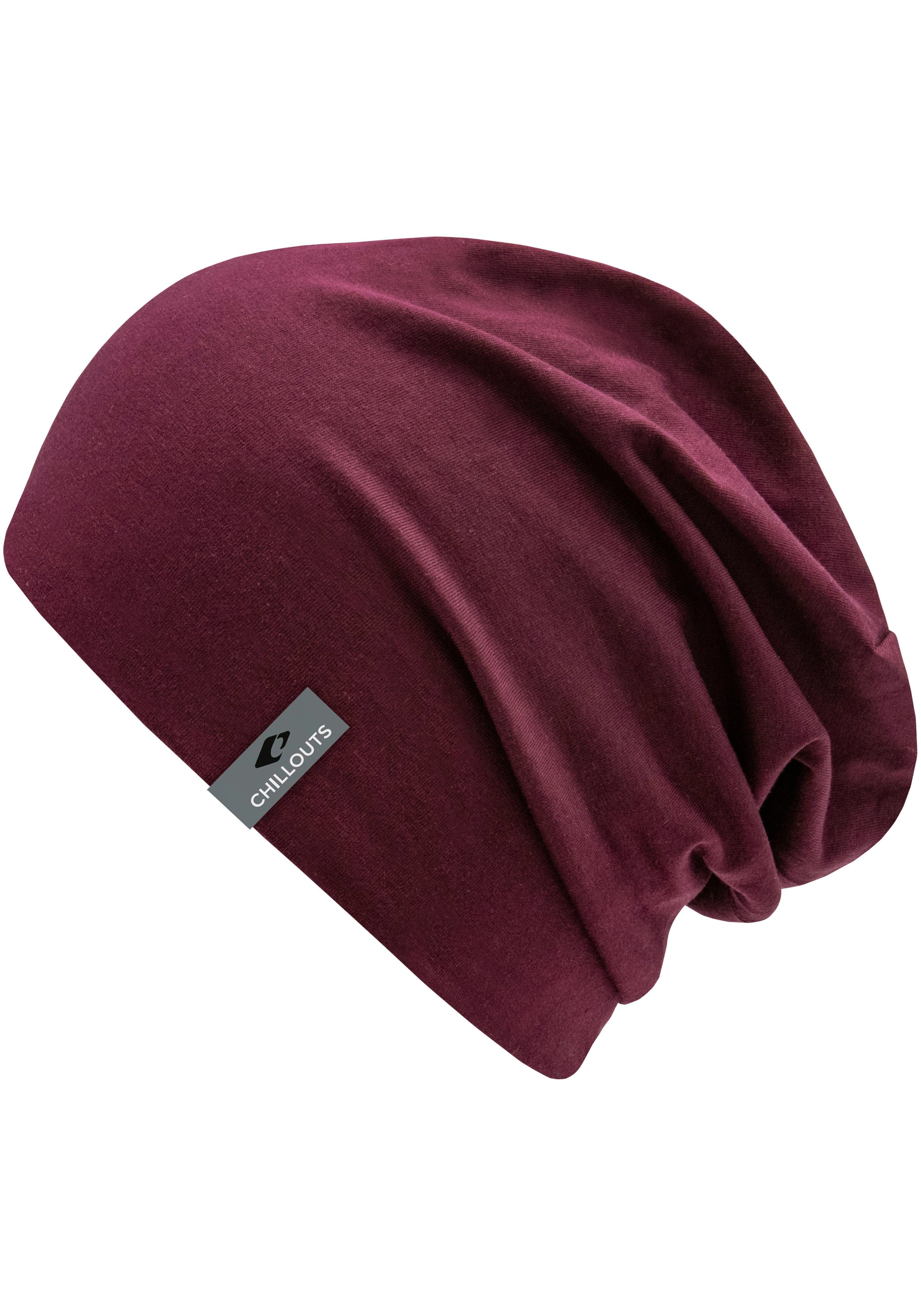 chillouts Beanie Acapulco Hat lässiger Long-Beanie-Look, Baumwoll-Elasthan-Mix bordeaux