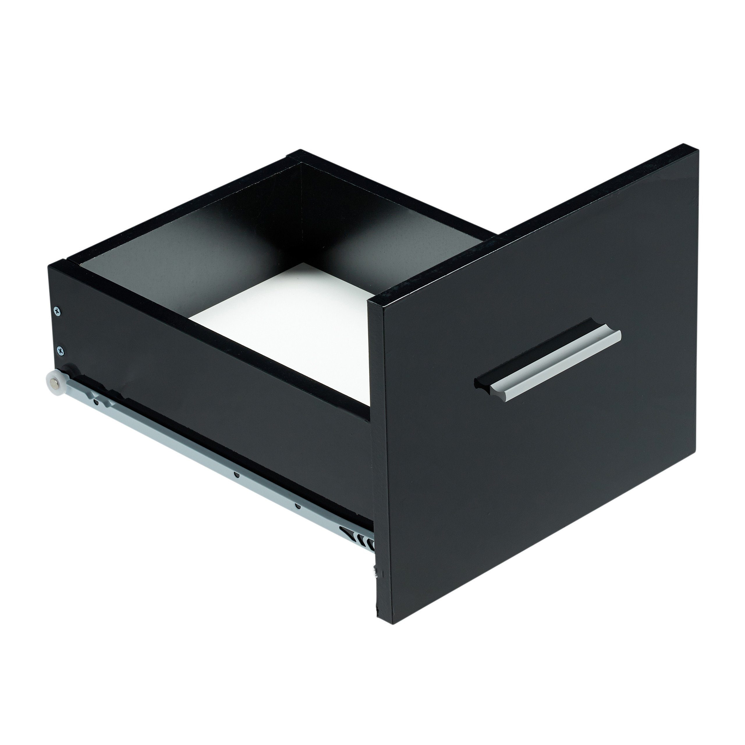 Schwarz Schublade, Schreibtisch Schreibtisch Glas mit relaxdays