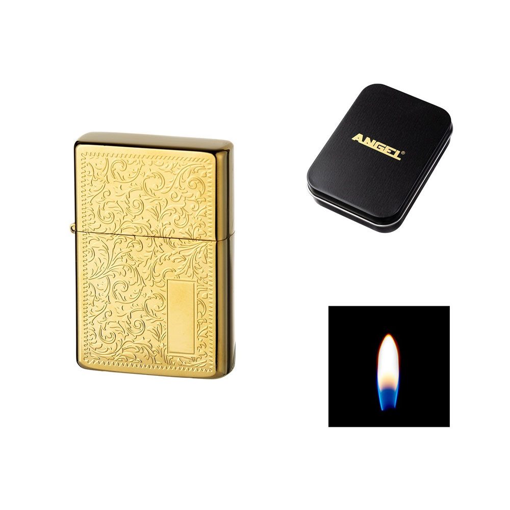 Coumo Feuerzeuge Design Benzinfeuerzeug, edel, mit Metall Geschenk Box