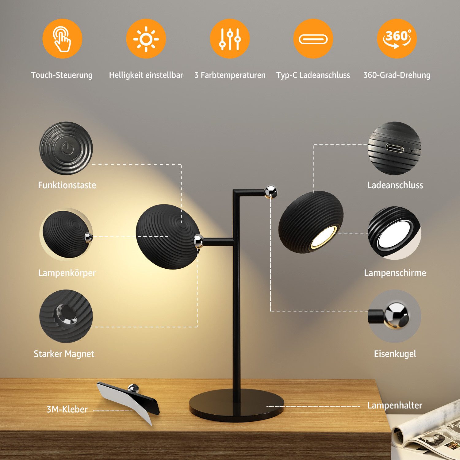 Simloveve LED Tischleuchte 2 IN 1 günstig online kaufen