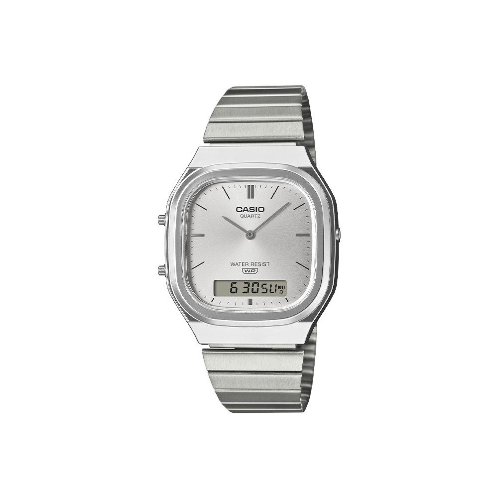 CASIO Quarzuhr Casio AQ-240E-7A2EF AQ-240E-7A2EF, (100-tlg), Casio AQ-240E-7A2EF im Retro-Design mit analog-digitaler Anzeige.