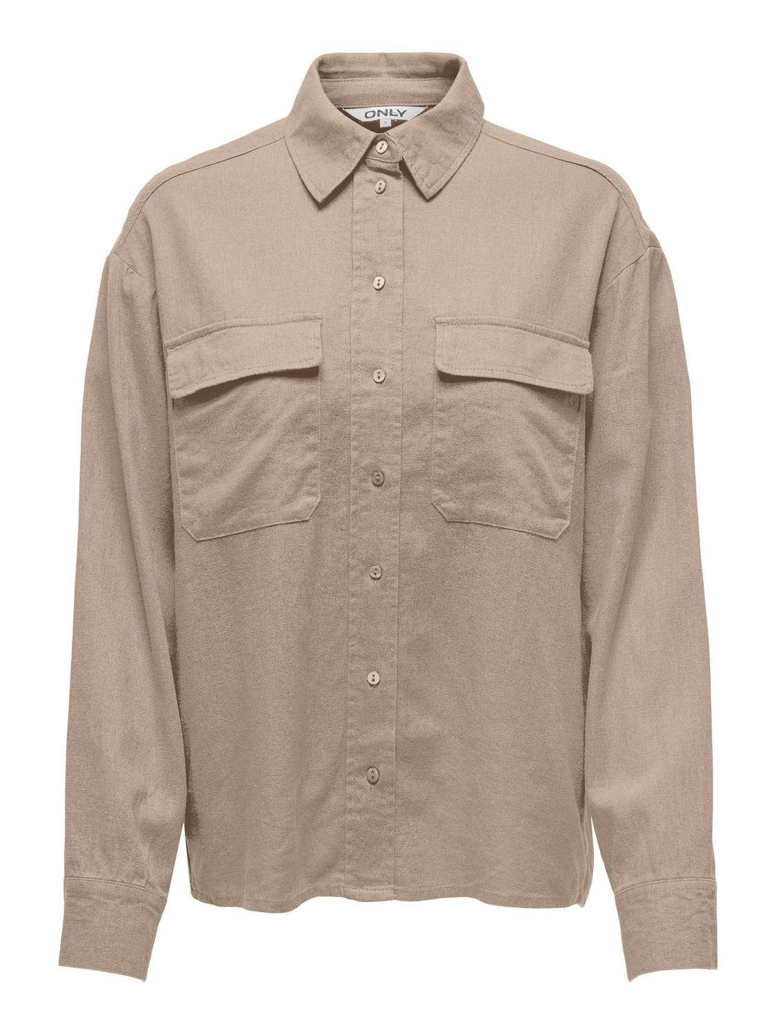 ONLY Blusenshirt ONLCARO L/S OVS LINEN BL SHIRT CC P günstig online kaufen