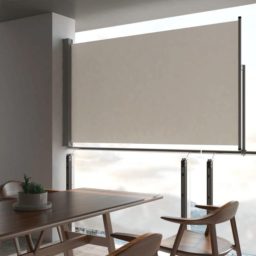 vidaXL Seitenmarkise 140 x 300 cm Ausziehbare Seitenmarkise 140x300 cm Creme