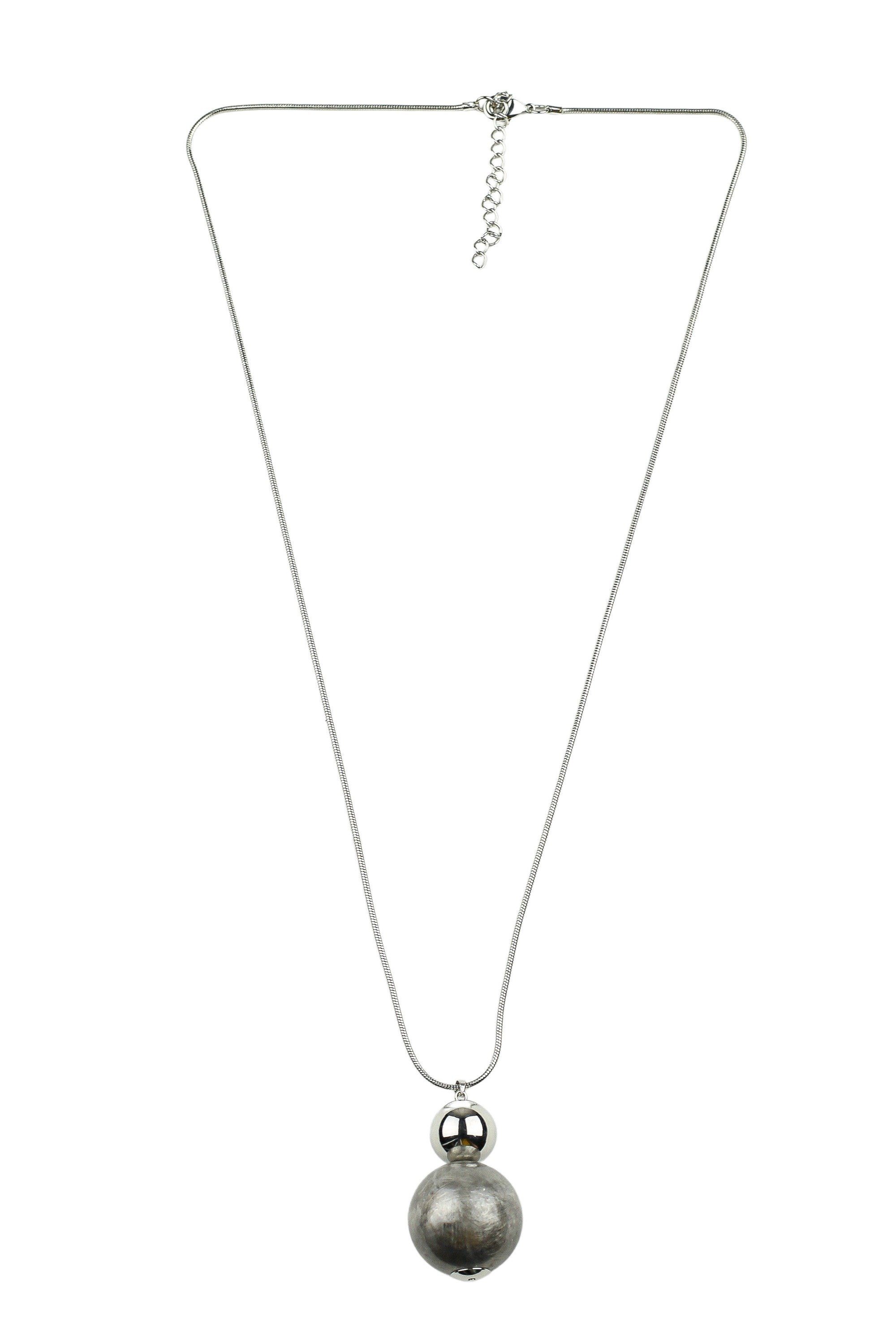 COLLEZIONE ALESSANDRO Lange Kette Grete, mit Kugel in gebürsteter Optik