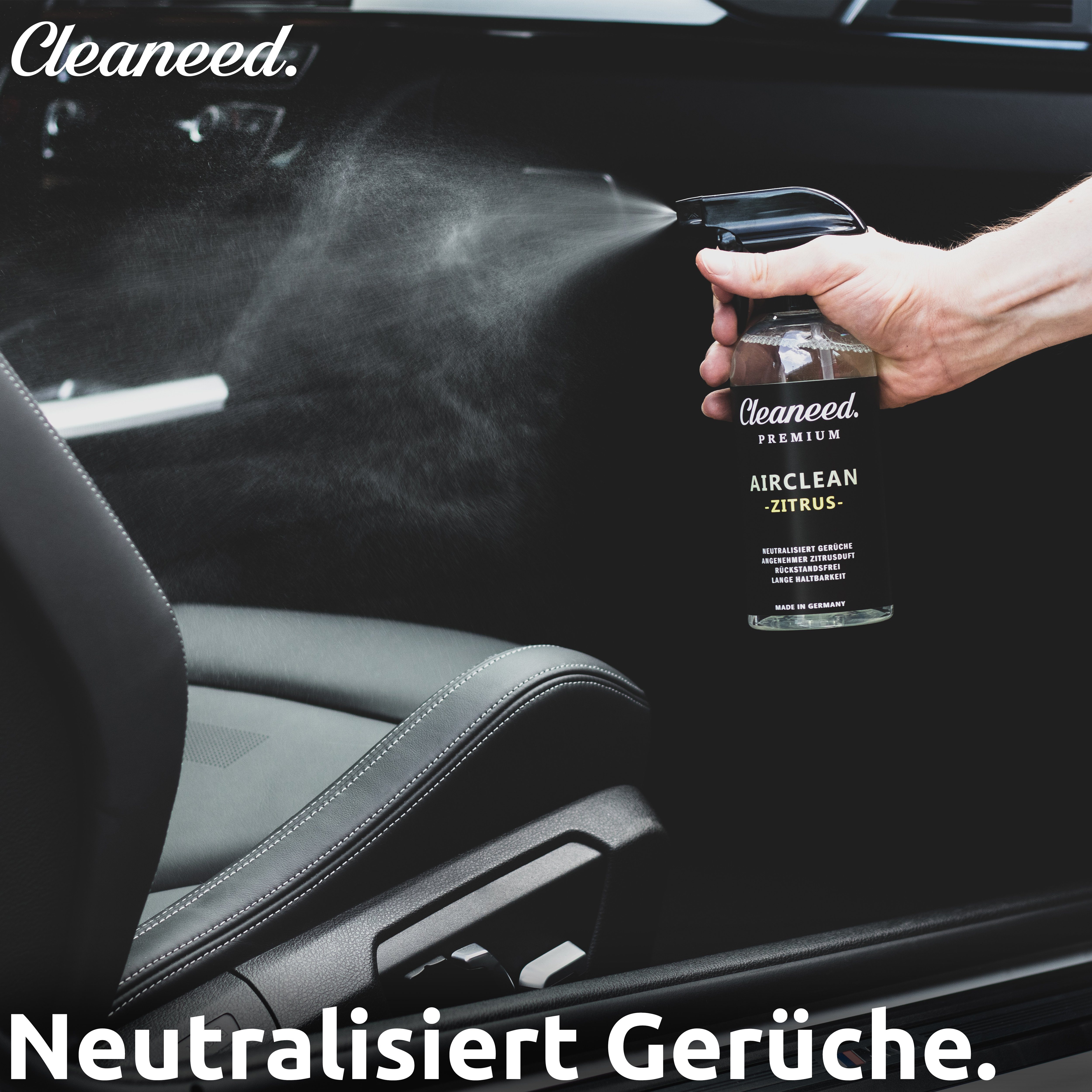 Cleaneed Premium Airclean Zitrus Cockpit-Reiniger (Made in Germany – Rauchgeruch Entferner, Neuwagenduft)