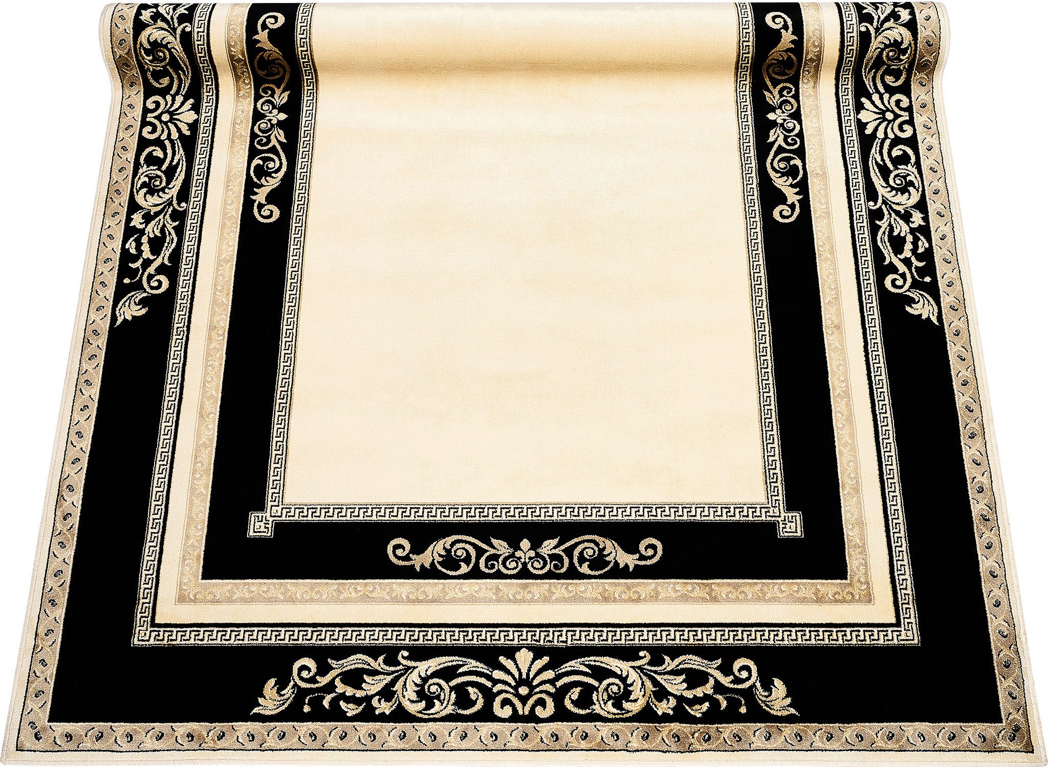 Belle Arti Teppich Teppich Wohnzimmer Flur Läufer Schwarz Gold Florenz K-Seide rutschfest, Rechteckig, Kurzflor Schlafzimmer Flur Läufer Viskose Seidenglanz Run – Bild 3 von 5