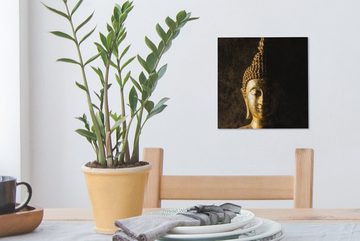 OneMillionCanvasses® Leinwandbild Buddha - Buddha-Statue - Gold - Spirituell - Schwarz, (1 St), Leinwand Bilder für Wohnzimmer Schlafzimmer