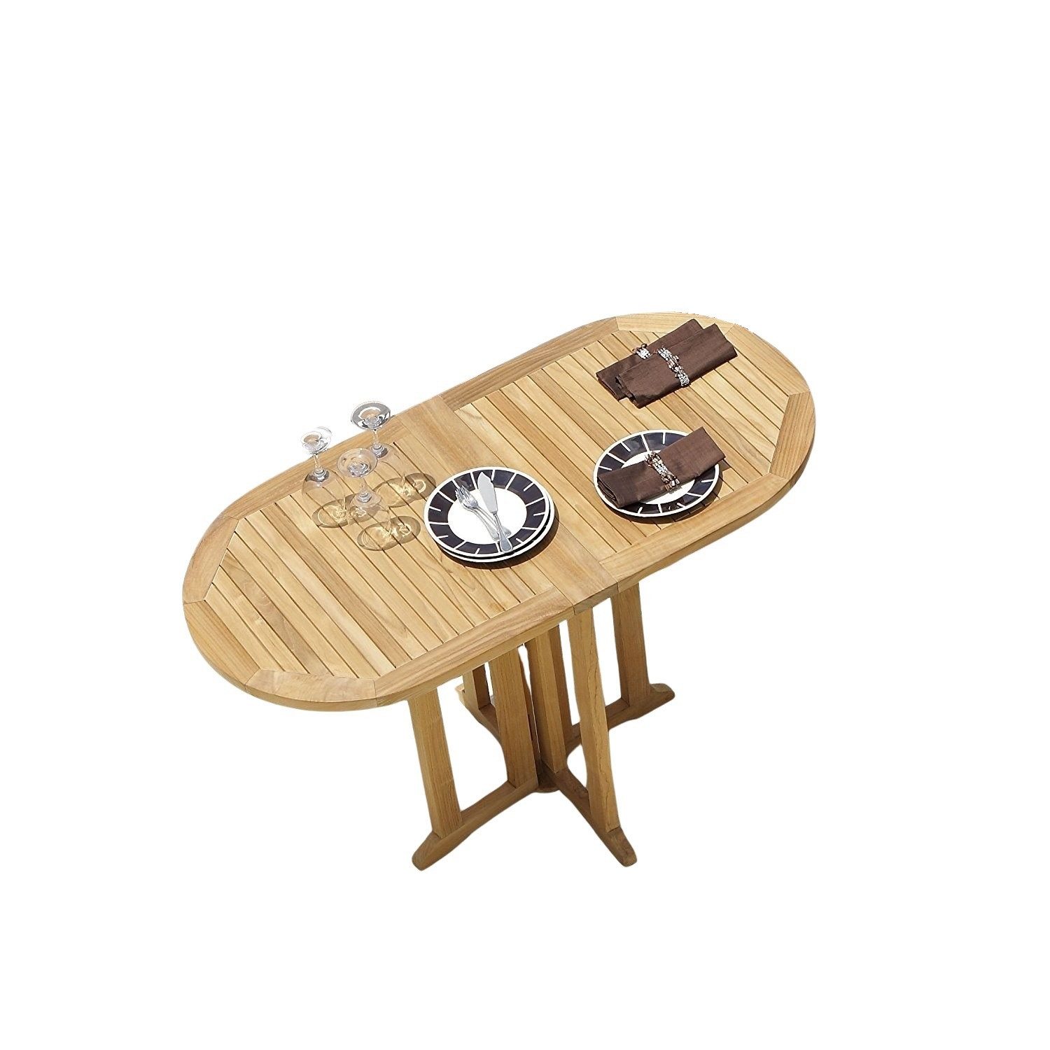 Destiny Gartentisch Balcony (1-St), 120x60x75cm oval, klappbar, Teakholz