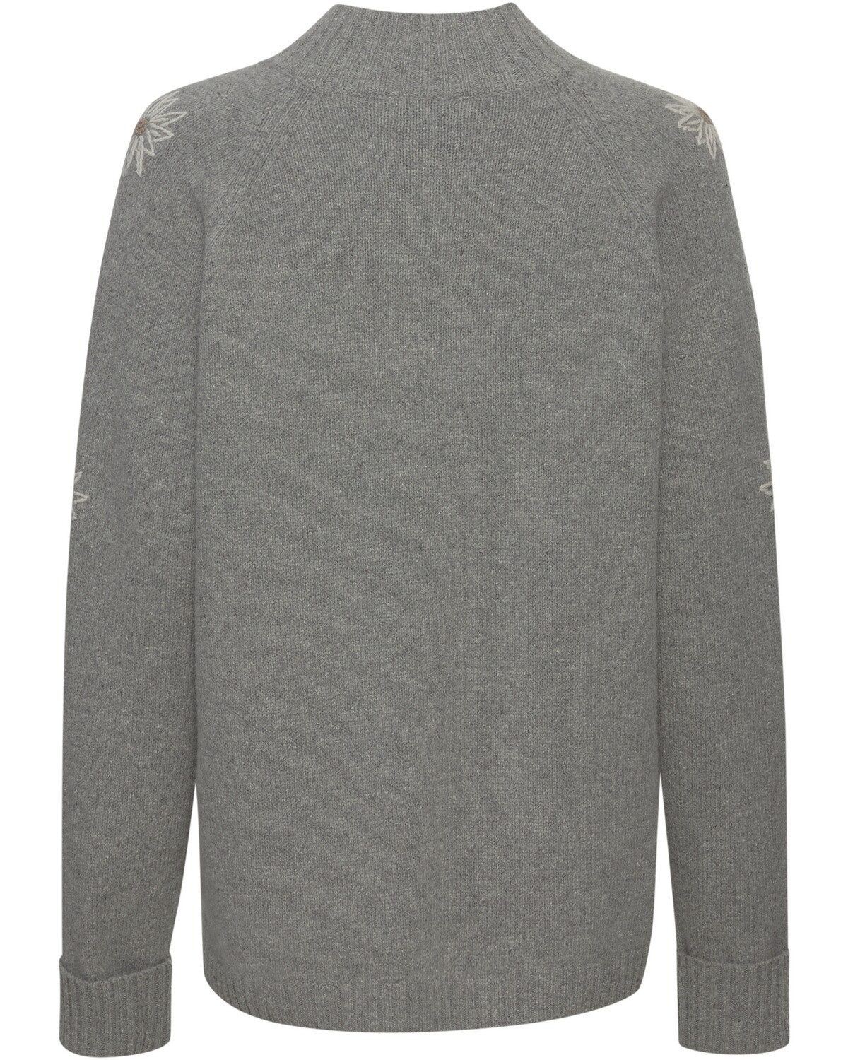 Luis Steindl Strickpullover Stehkragenpullover mit Edelweiß-Stickerei günstig online kaufen