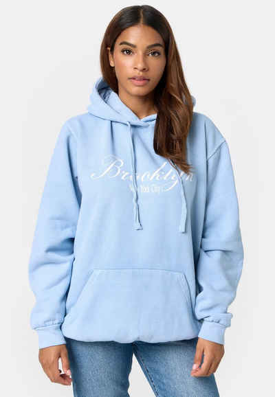 Worldclassca Hoodie Worldclassca Oversized Hoodie Print Kapuzenpullover Washed Sweatshirt