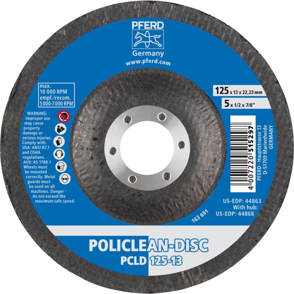 PCLD Schleifscheibe mm 5 POLICLEAN-Disc St. 125 125-13 44692725 PFERD Pferd