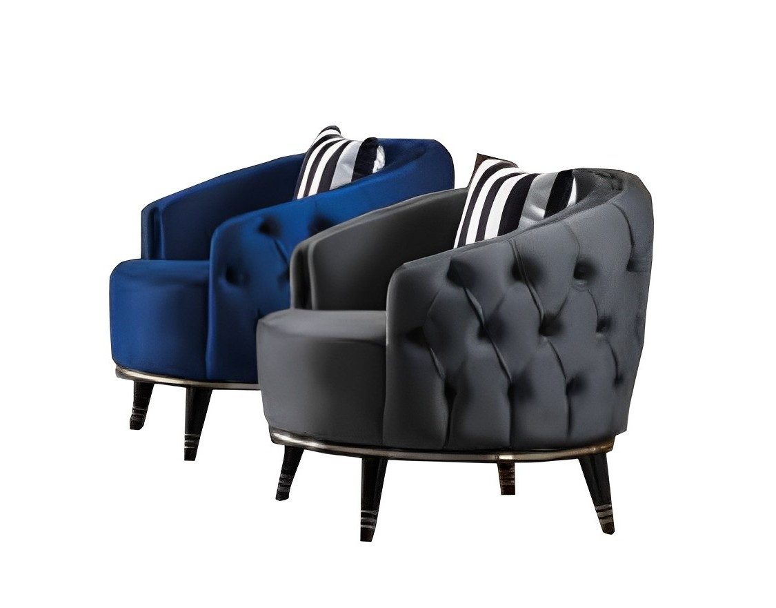 Xlmoebel Chesterfield-Sessel Sessel 1 Sitzer Chesterfield Blau Moderne Luxus Möbel (1-St), Made in Europa