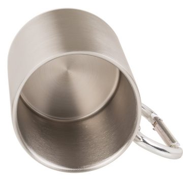 Haus und Deko Geschirr-Set Tasse Edelstahl Karabiner Campingtasse Becher Kaffeetasse Edelstahltas (1-tlg), Edelstahl