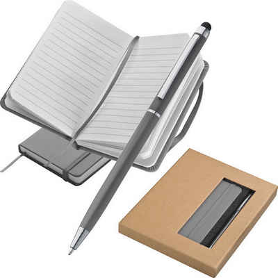 Livepac Office Kugelschreiber Schreibset 2-tlg. / Touchpen Kugelschreiber und Notizbuch 125x77mm / F