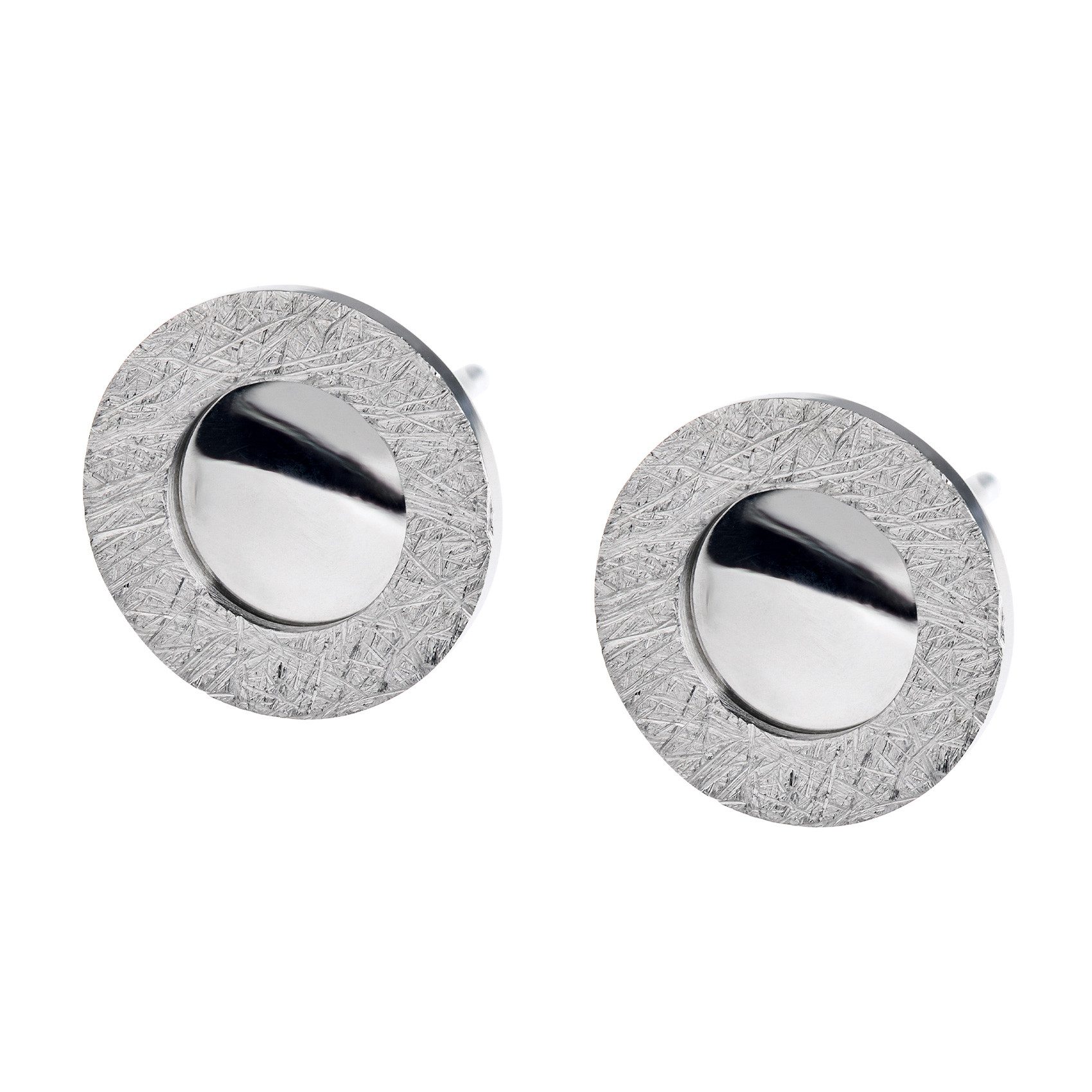 Ernstes Design Paar Серьги-гвоздики poliert / gekratzt