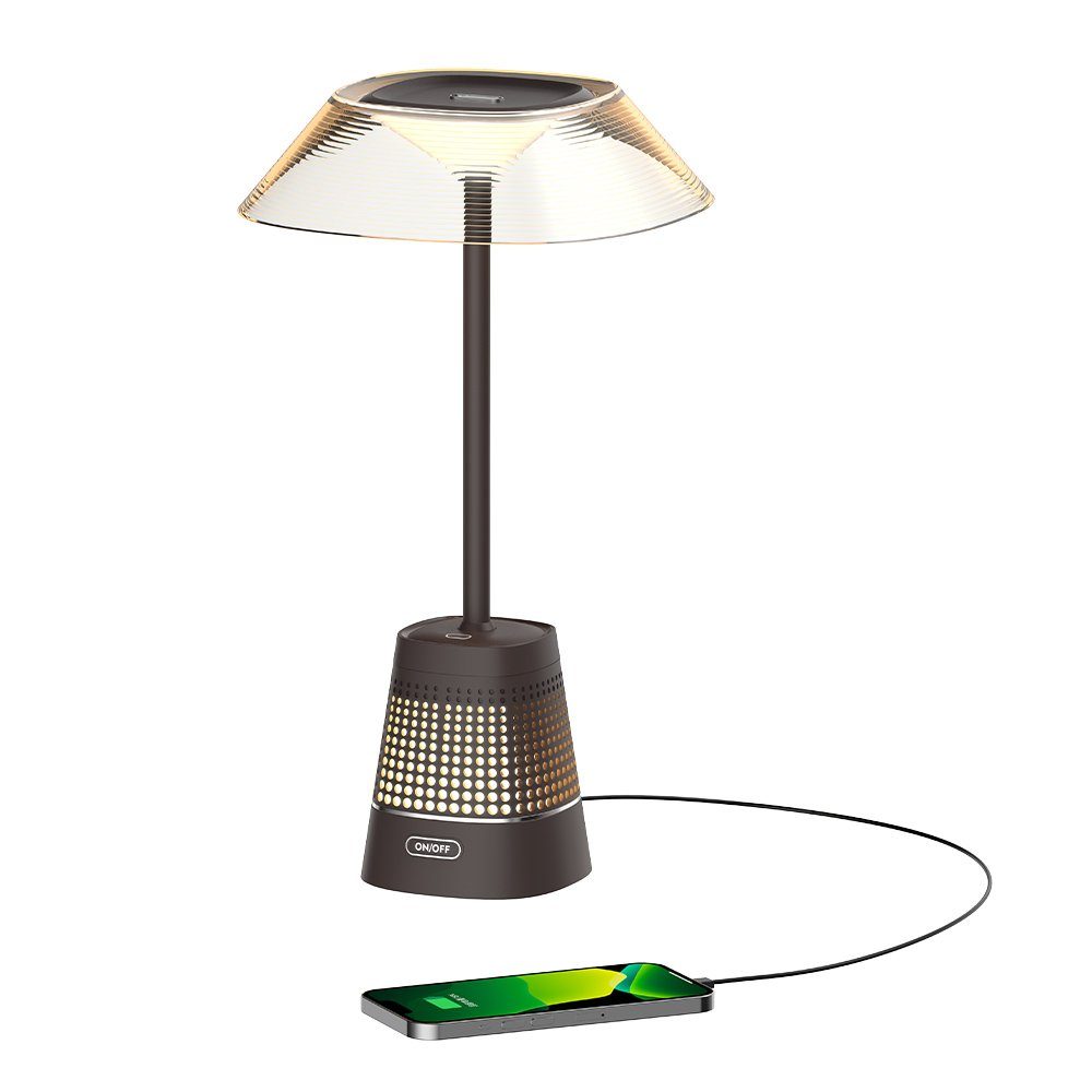 inklusive, mit LED Helligkeitsstufen, fest Leuchtmittel 3 Tischleuchte Schlafzimmer LED LED Touch WILIT Lampen integriert, für Tischlampe USB-Anschluss, Warmweiß Nachttischlampe