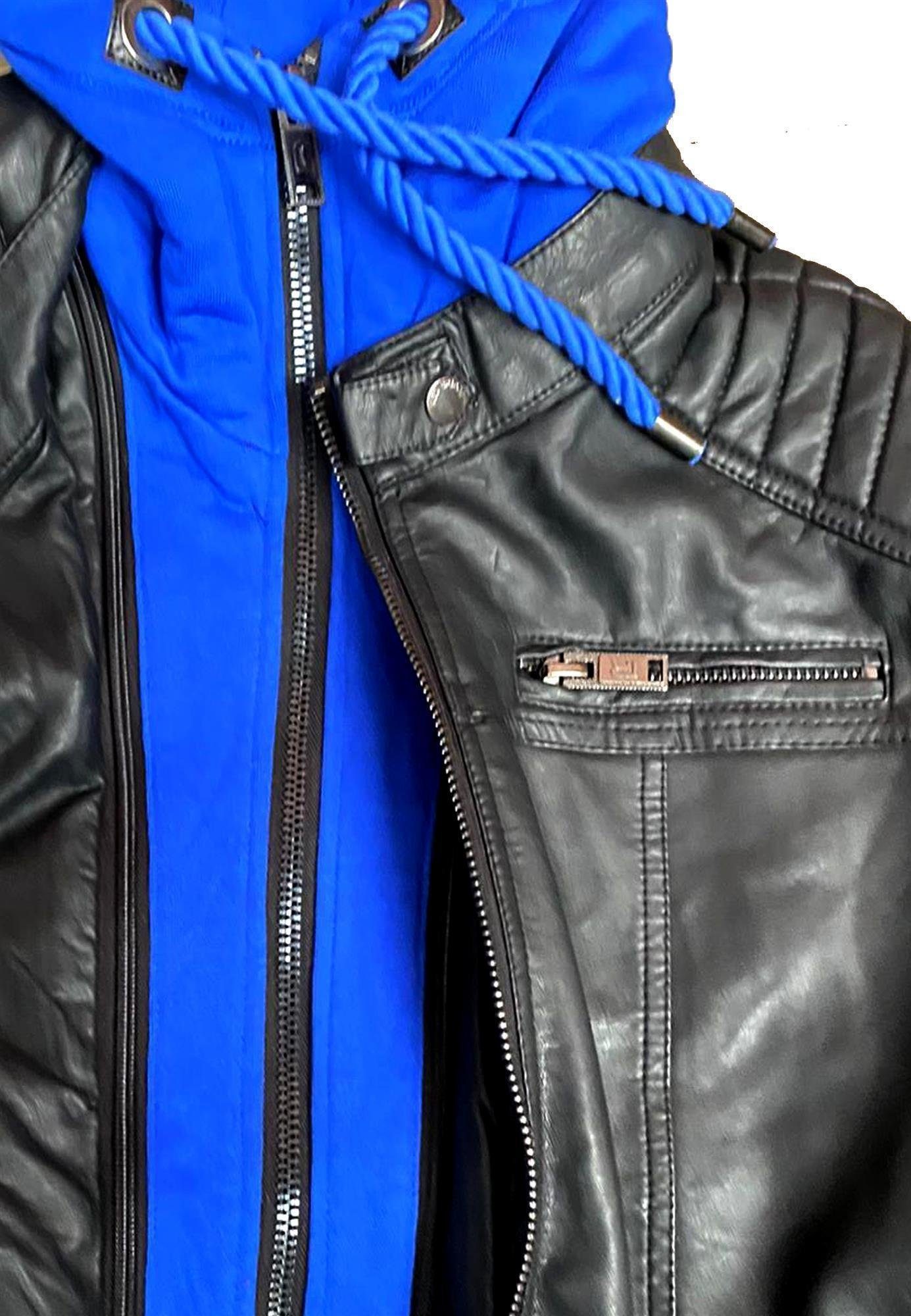 RedBridge Lederimitatjacke Kunstleder Bikerjacke mit Sweat-Kapuze günstig online kaufen