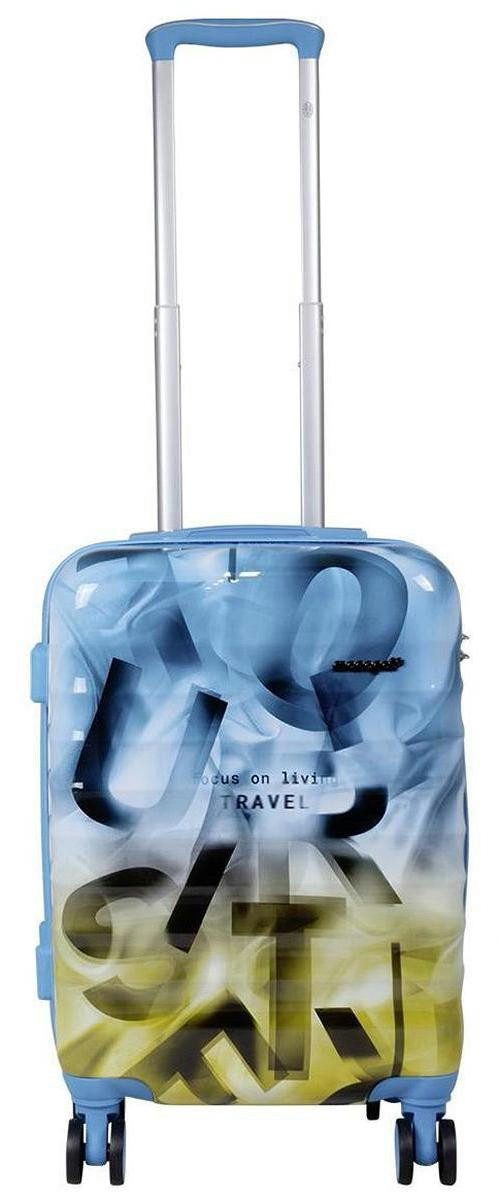 Warenhandel König Hartschalen-Trolley Revona, 4 Rollen, Dehnfalte für Gr. L und XL, farbig abgestimmte Griffe und Rollen