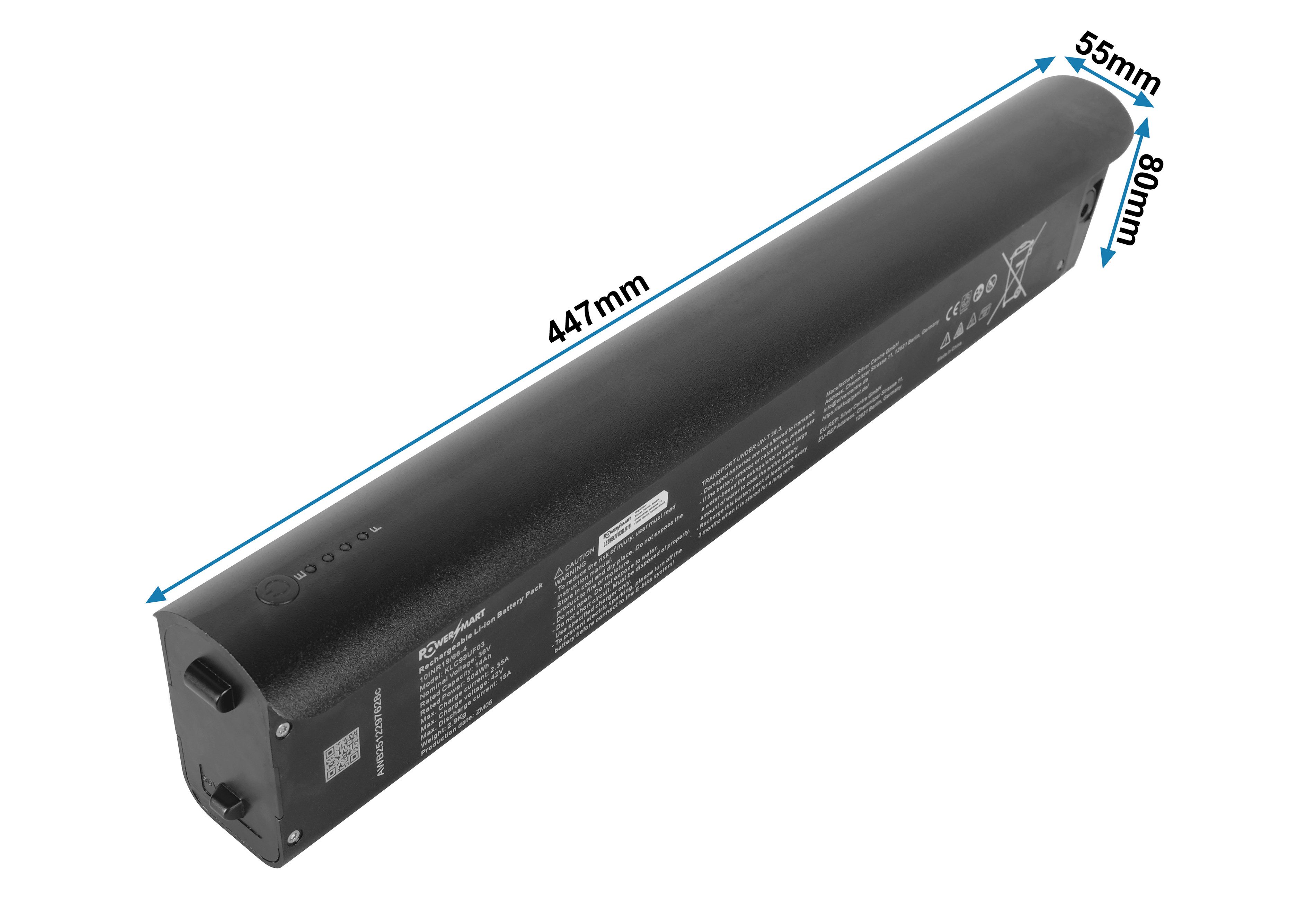 PowerSmart E-Bike Akku Elektrofahrrad UART BAFANG-Kommunikation für Elektrofahrräder Li-ion 14000 mAh (36 V)