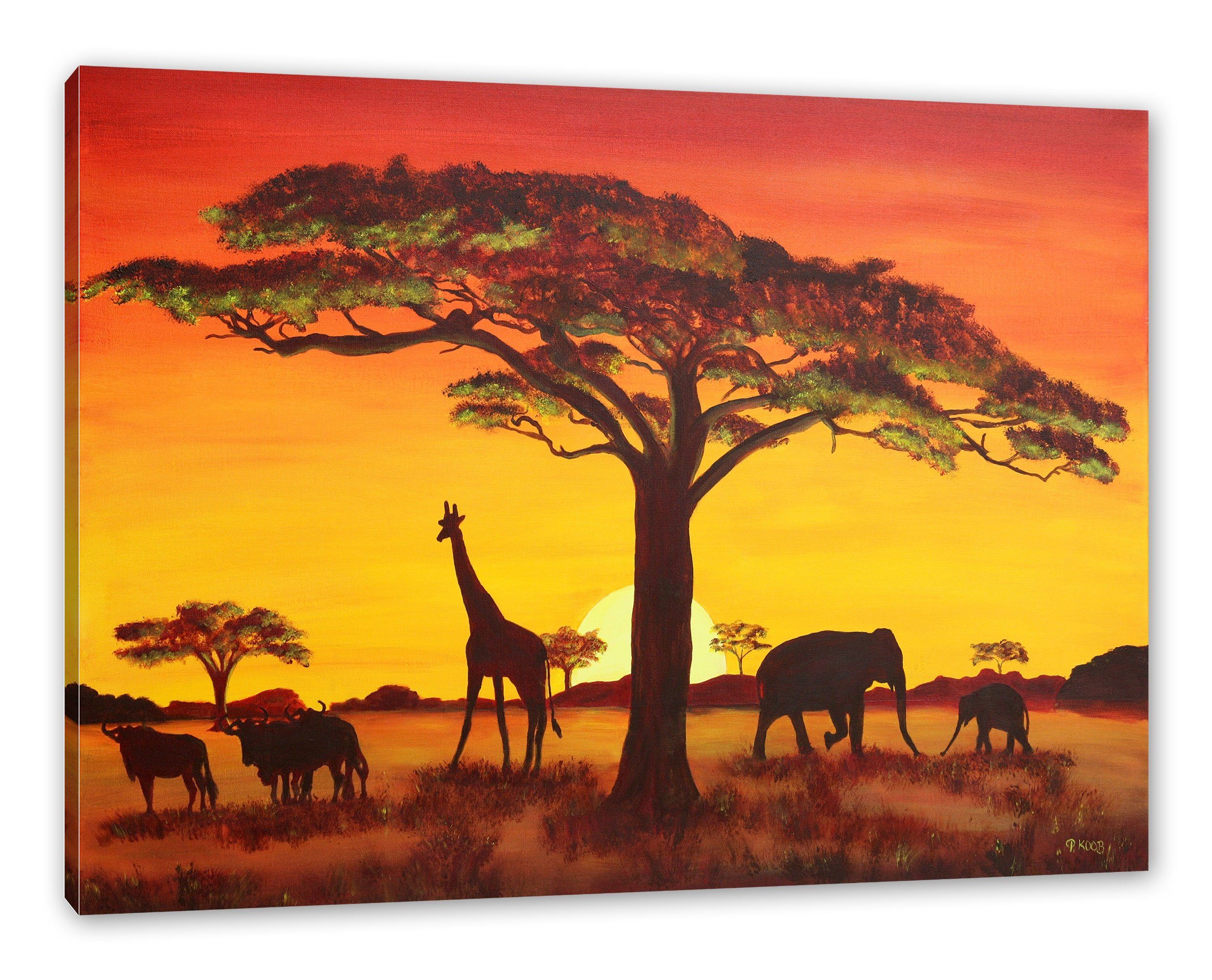 Pixxprint Leinwandbild Savanne Kunst, Savanne Kunst günstig online kaufen