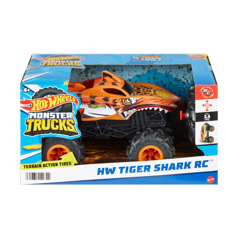 Mattel® Spielzeug-Monstertruck Hot Wheels RC Monster Truck Tiger Shark 1:24