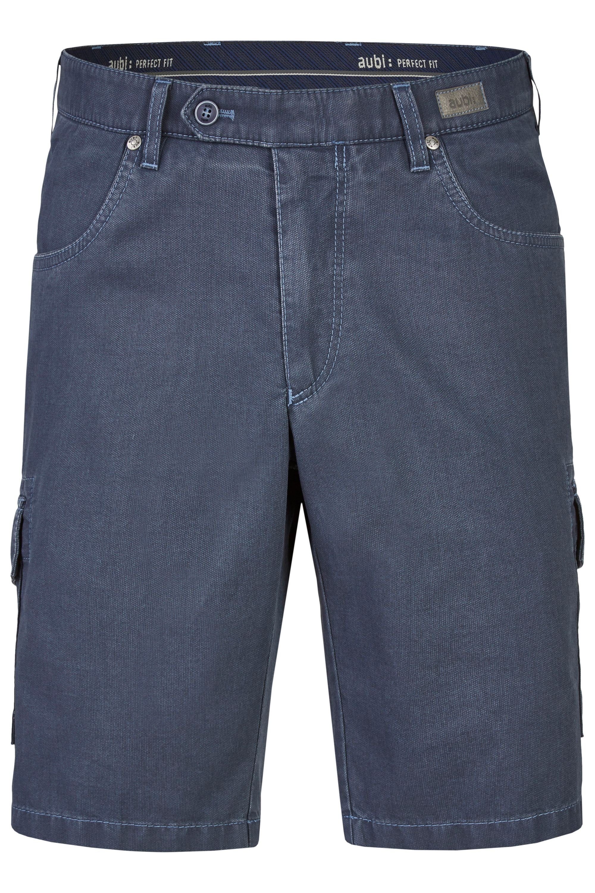 Struktur Shorts blau (46) 616 Stoffhose aubi Fit Perfect Modell Herren Mikro aubi: