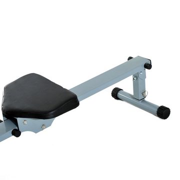 HOMCOM Rudergerät Rudermaschine Fitnessgerät Heimtrainer, Stahl+PVC, Grau (Set, 1-tlg., mit LCD Display), 130L x 47.5B x 67H cm