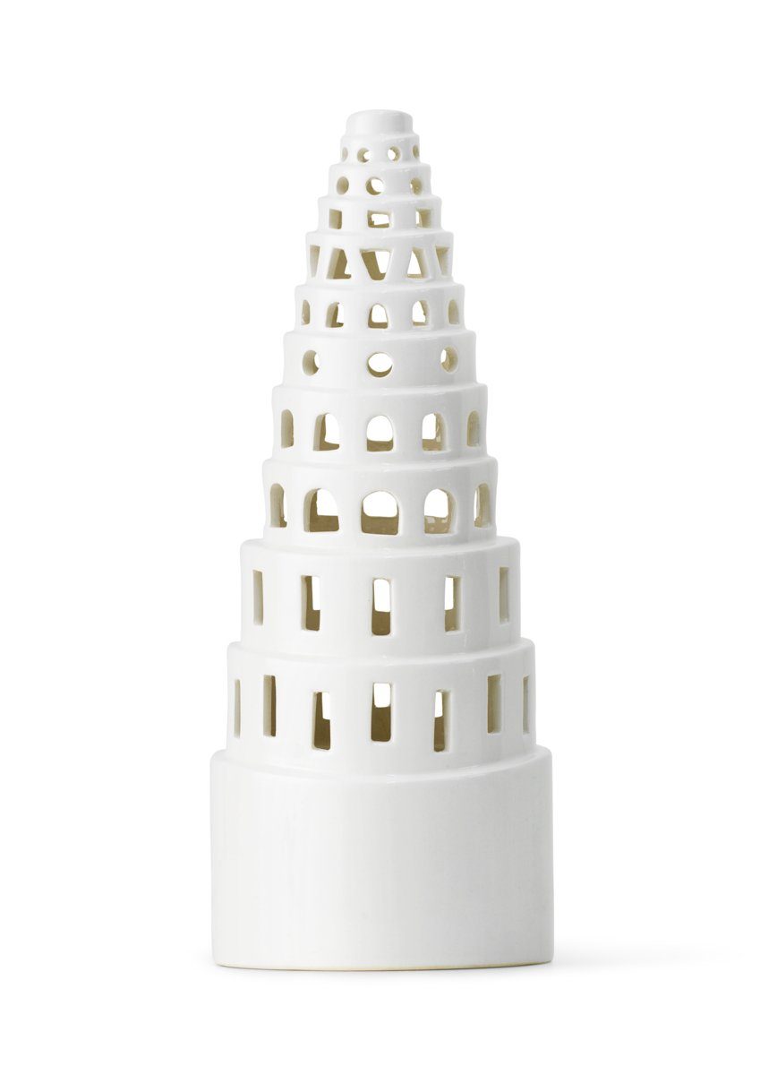 Kähler Teelichthalter Kähler Urbania Lichthaus High tower Ø9 cm Keramik Wei günstig online kaufen