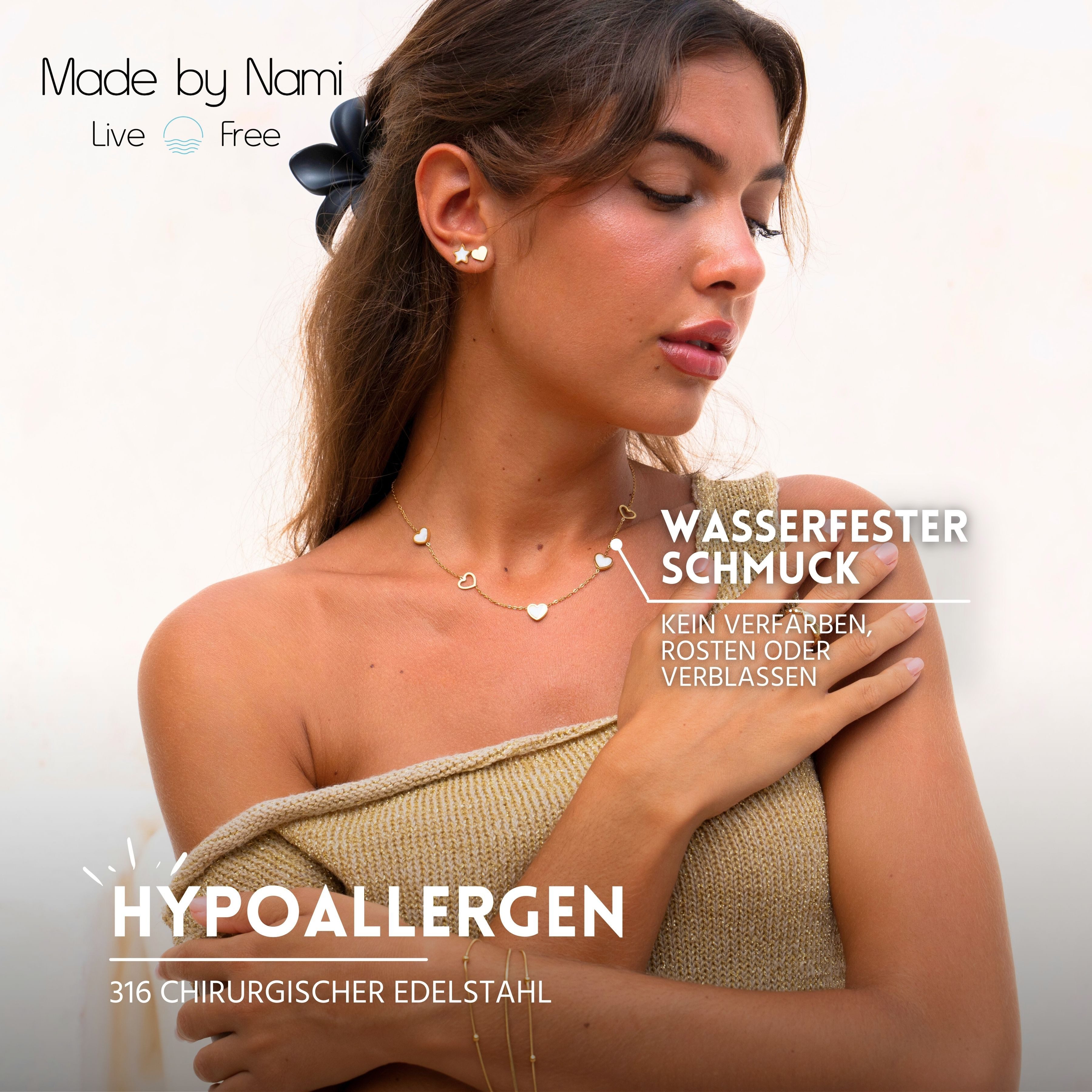 Made by Nami Herzkette Gold Perlmutt günstig online kaufen